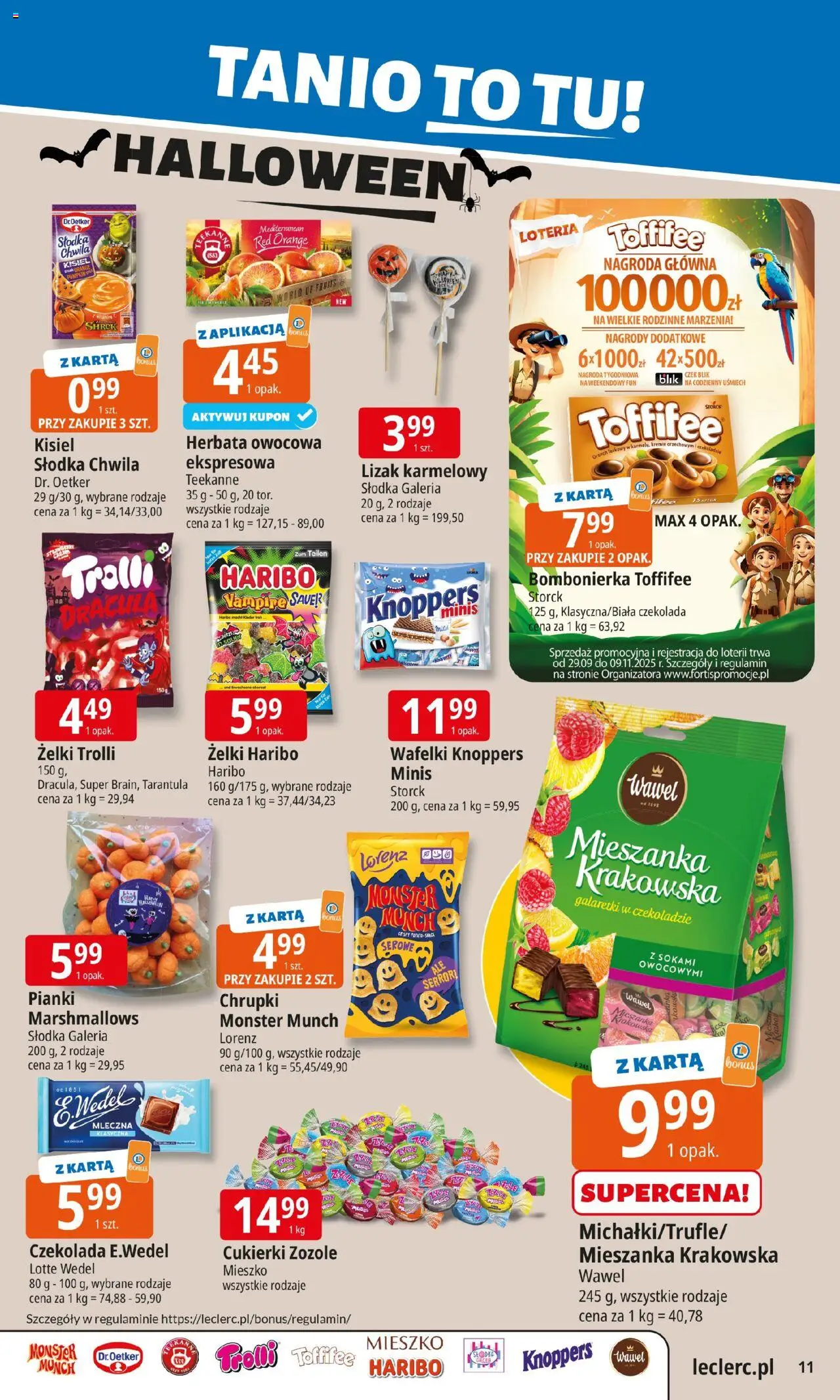 E.Leclerc Gazetka - Kłodzko od 20.10.2025 | Strona: 11 | Produkty: Knoppers, Galaretki, Żelki, Cukierki