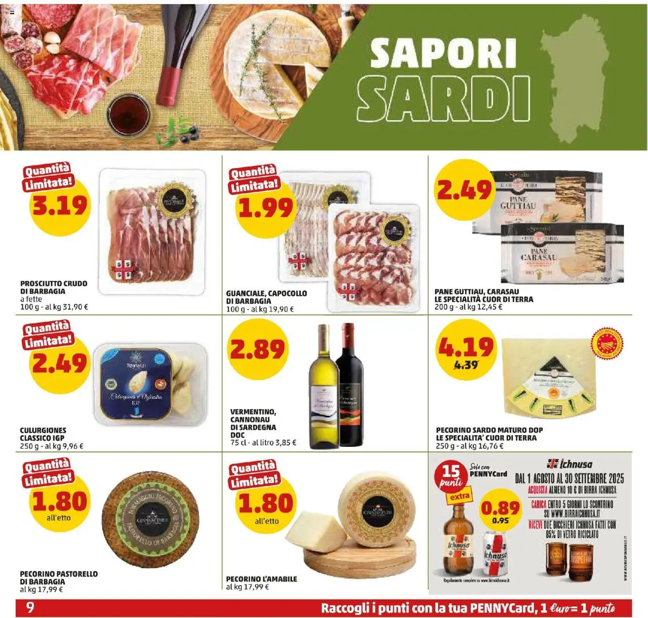 Volantino PENNY del 10.09.2025 | Pagina: 9 | Prodotti: Pane, Birra, Prosciutto, Pecorino