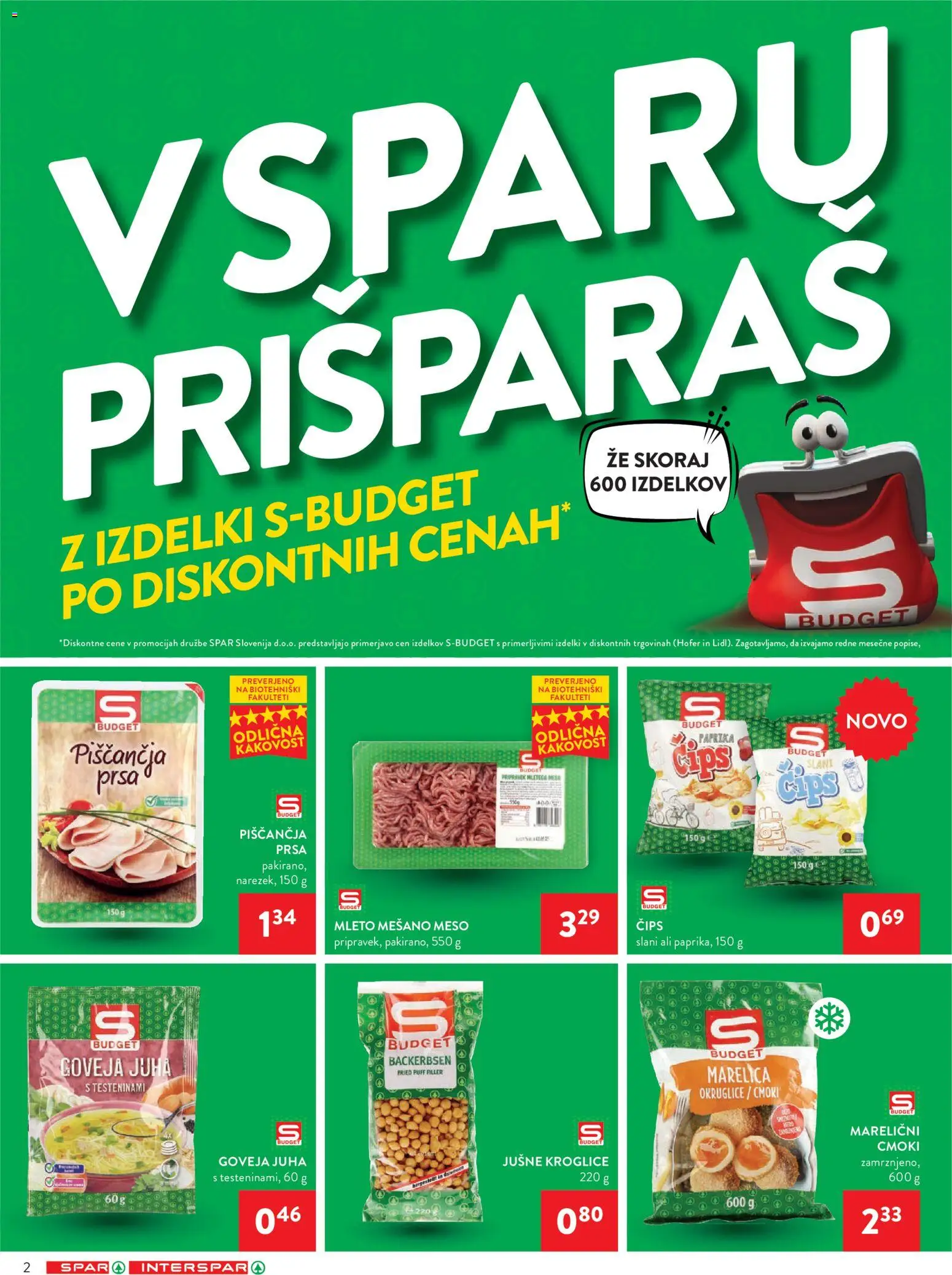 Novi Spar katalog ponudbe – veljaven od 14.01.2026 | Stran: 2 | Izdelki: Paprika, Juha, Jušne kroglice, Cips