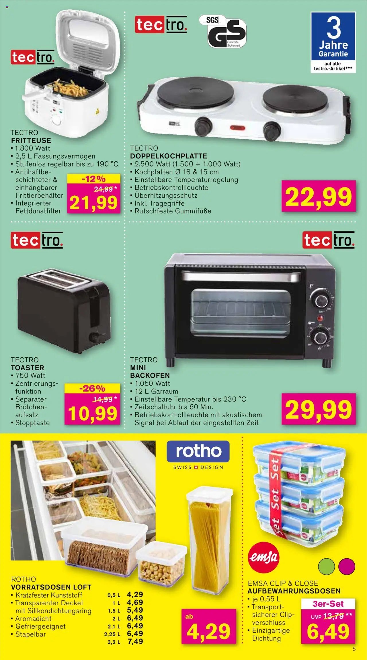 KODi Prospekt 	 – gültig ab 15.09.2025 | Seite: 5 | Produkte: Toaster, Backofen, Fritteuse