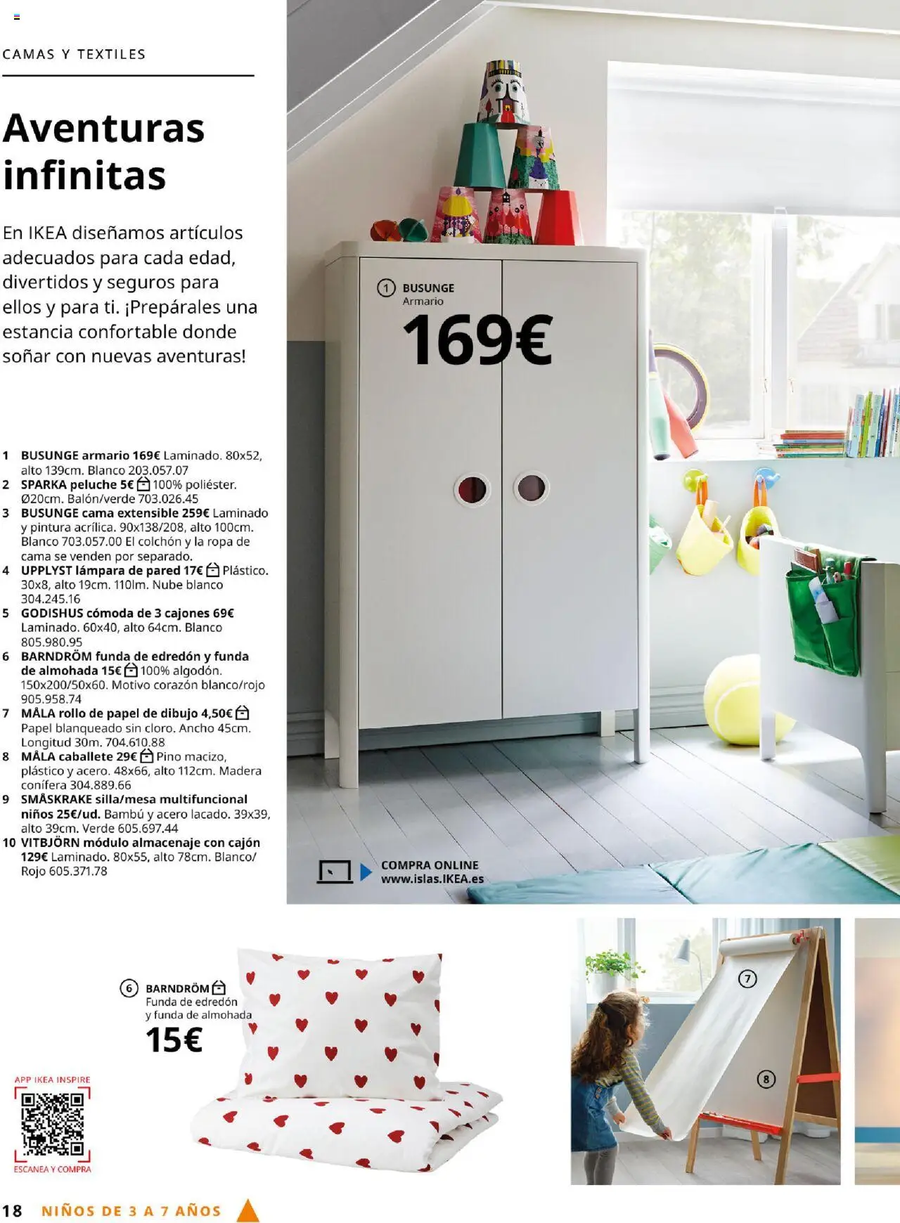 Catálogo IKEA y los niños │ válido desde el 04.02.2025 | Página: 18 | Productos: Lámpara de pared, Colchon, Almacenaje, Lámpara