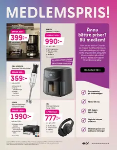 Elon erbjudanden - Förhandsvisning av reklamblad från butik Elon aktuell från 23.03.2026 | Sida: 13 | Produkter: Kaffebryggare, Stavmixer, Airfryer