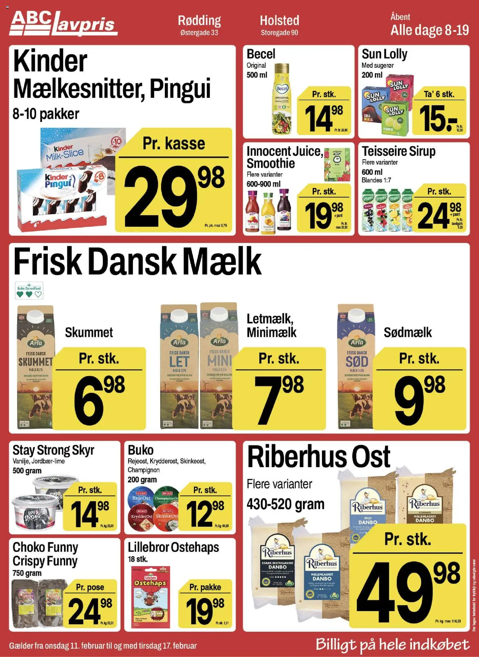 Abc Lavpris tilbudsavis – gyldig fra 11.02.2026 | Side: 4 | Produkter: Ost, Skyr, Smoothie, Ostehaps