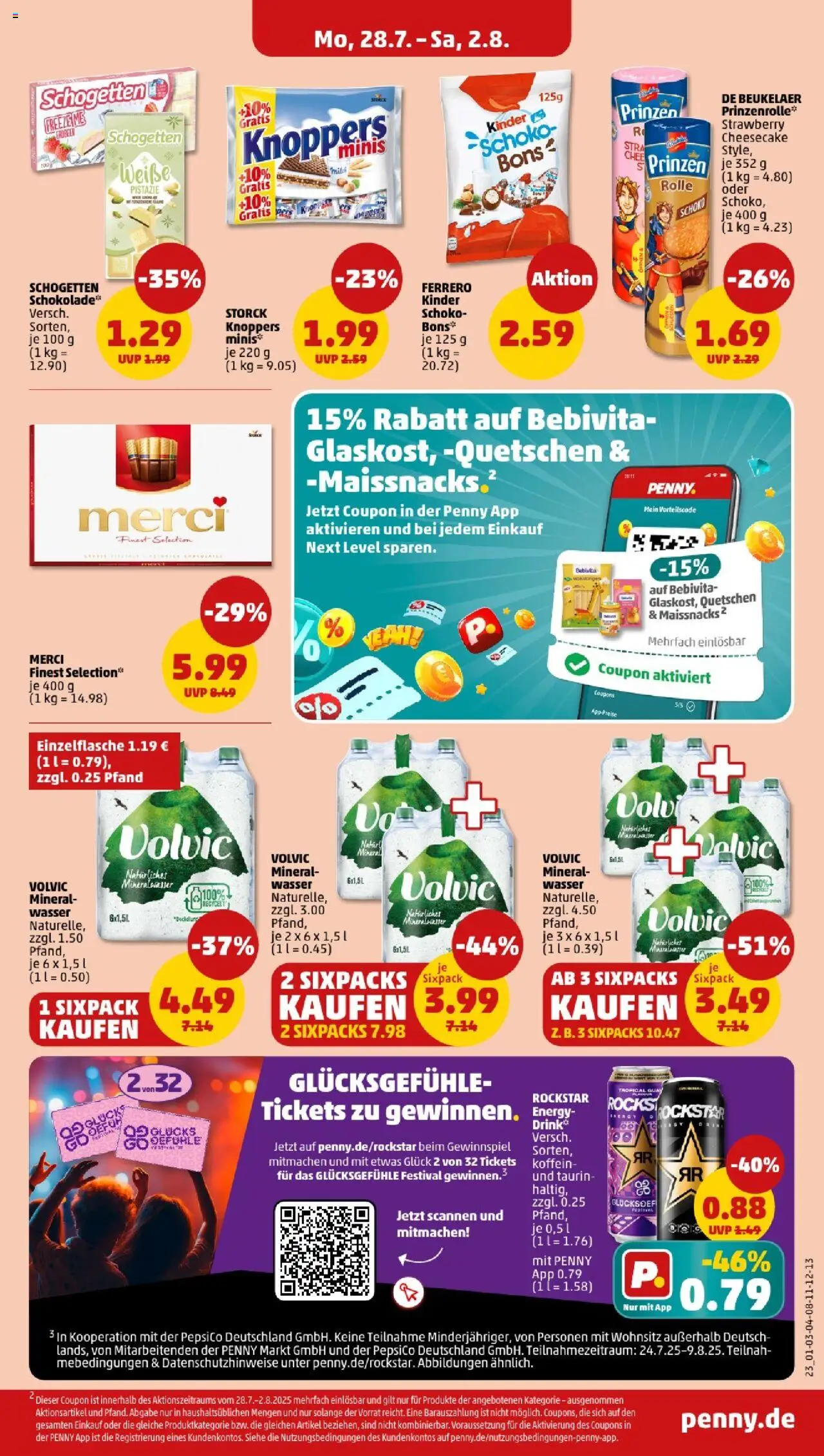 Penny - Niedersachsen - gültig ab dem 28.07.2025 | Seite: 19 | Produkte: Mineralwasser, Knoppers, Schogetten, Volvic