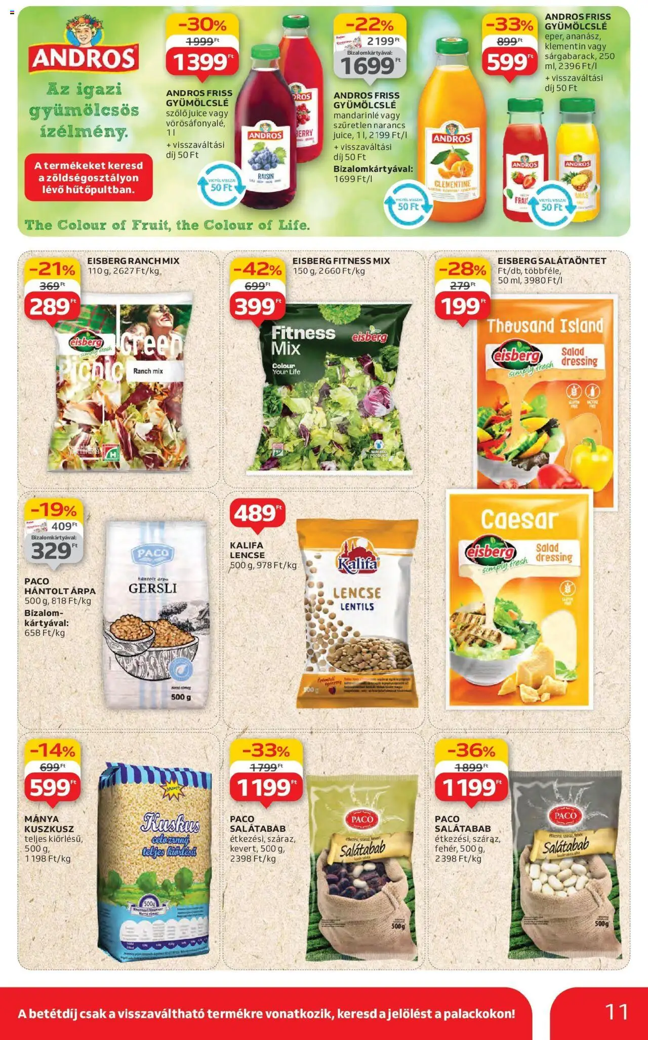 Auchan akciós ujság - amely érvényes a következő dátumtól: 19.06.2025 | Oldal: 11 | Termékek: Szőlő, Gyümölcslé, Kuszkusz, Narancs