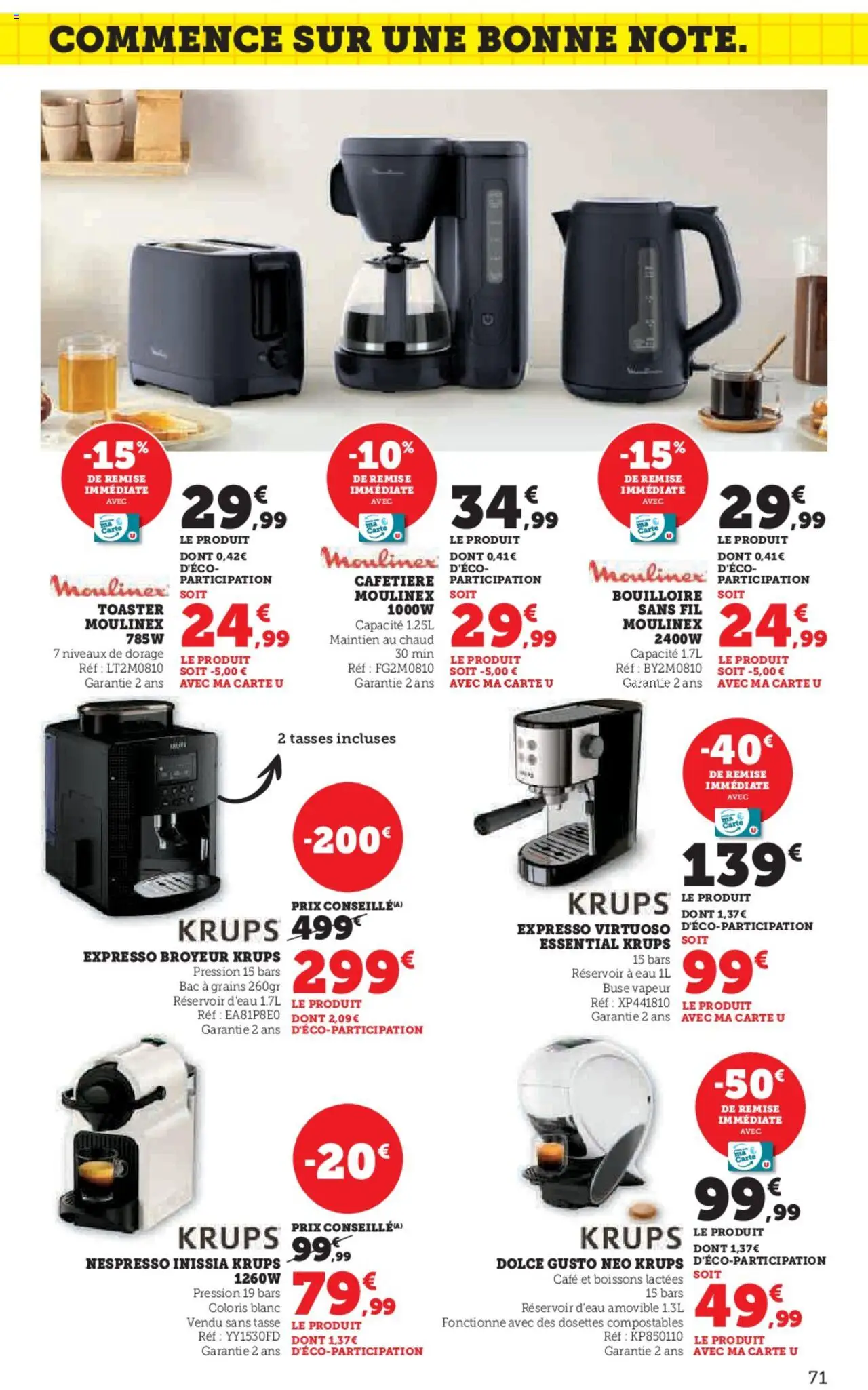  | Page: 71 | Produits: Bouilloire, Dolce Gusto, Café, Tasses