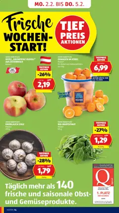 Hofer Flugblatt ab 30.01.2026 gültig | Seite: 16 | Produkte: Obst, Knoblauch, Äpfel, Orangen