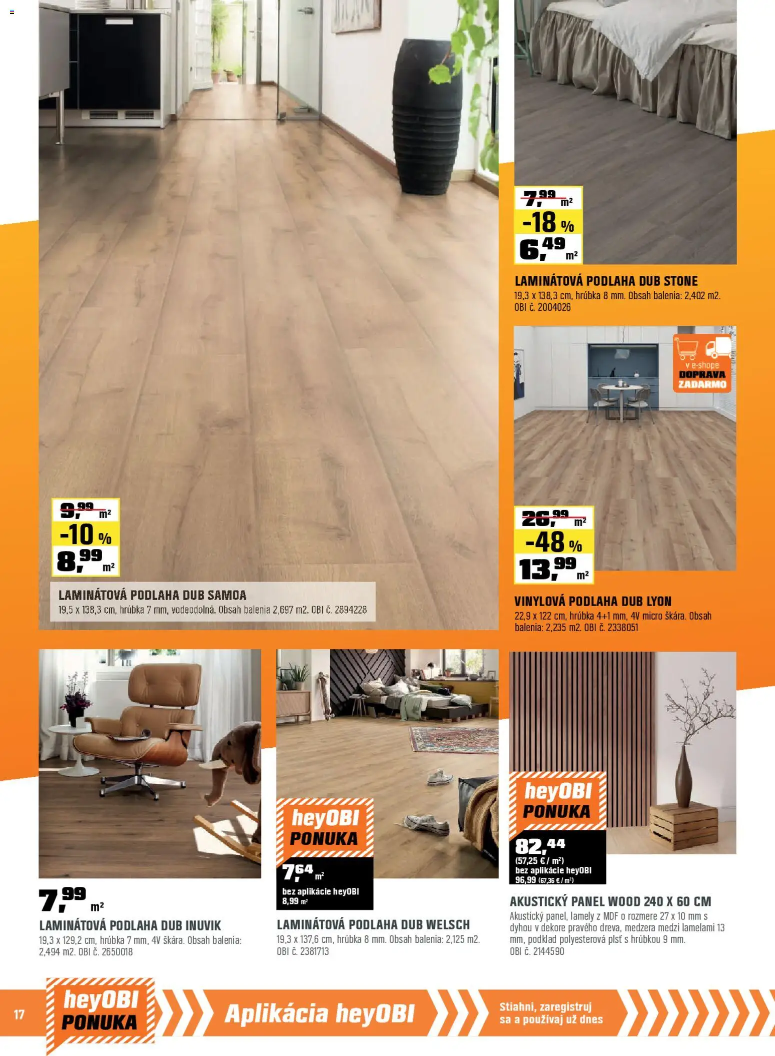 Nové OBI akcie – leták je platný od 01.04.2026 | Strana: 18 | Produkty: Vinylová podlaha, Lamely