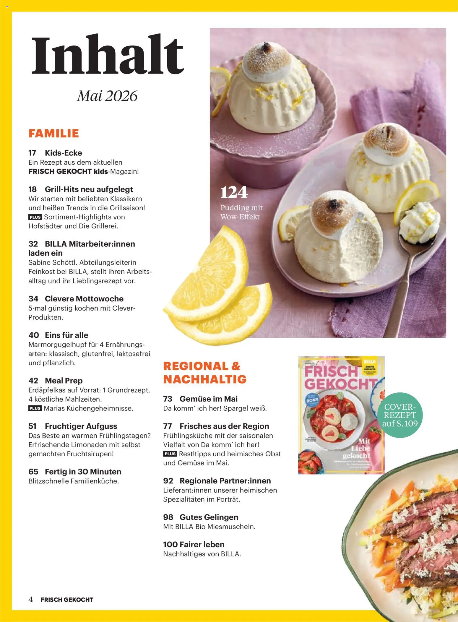 Billa Frisch Gekocht gültig ab 01.05.2026 | Seite: 4 | Produkte: Gemüse, Obst