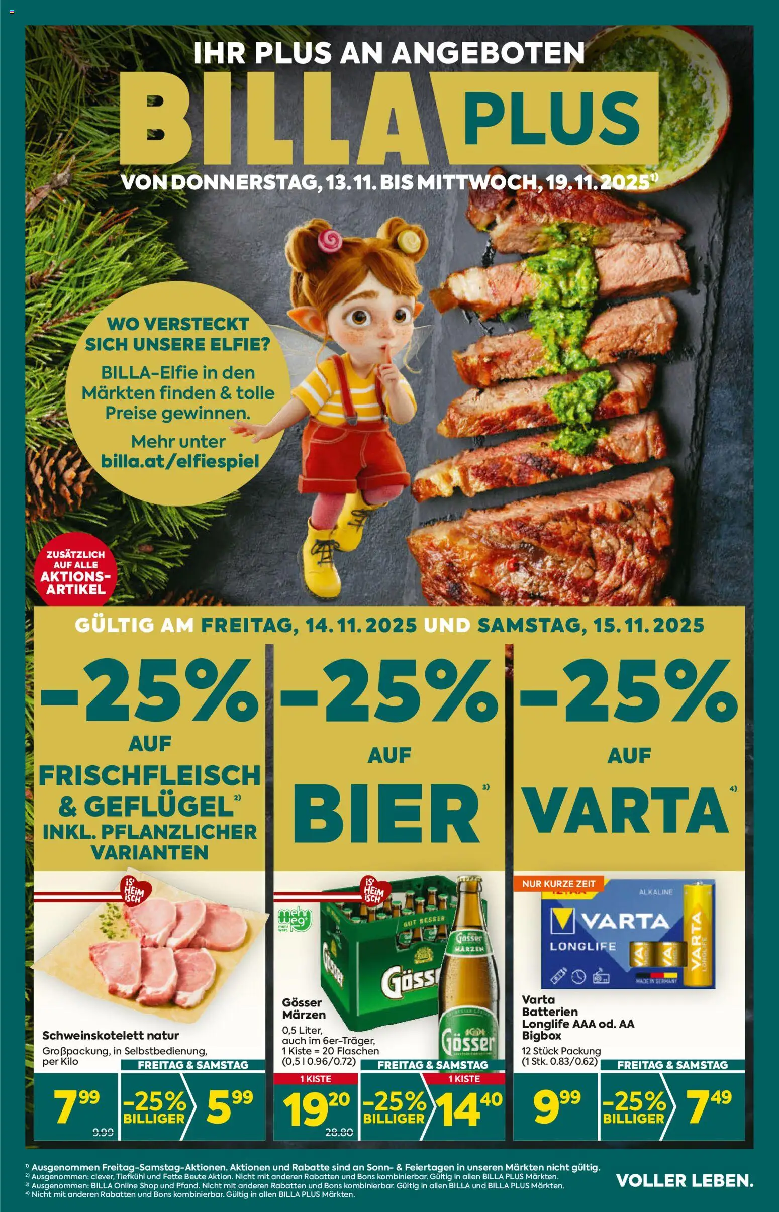 Billa Plus Flugblatt - Niederösterreich gültig ab 13.11.2025 | Seite: 1 | Produkte: Bier