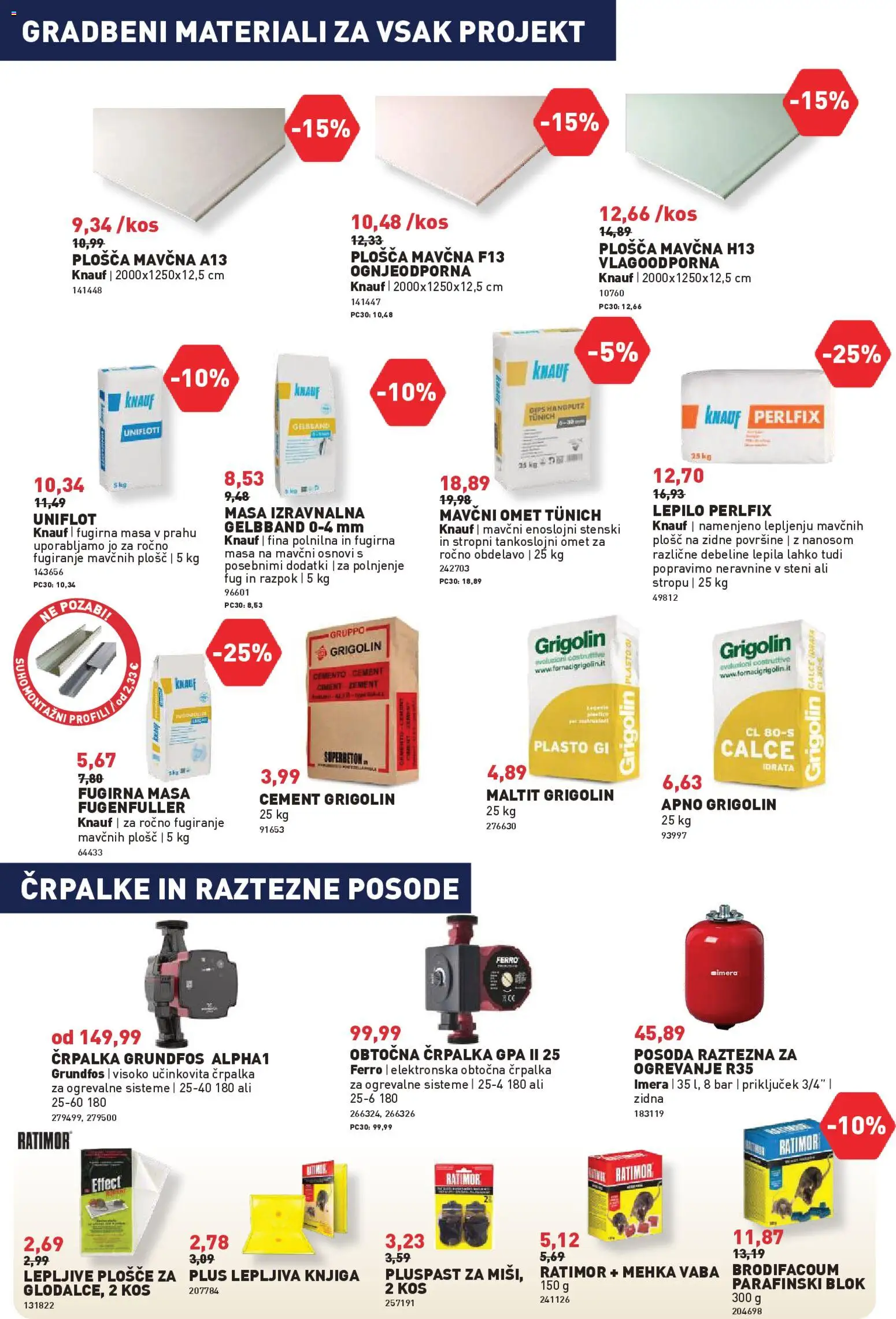 Novi Inpos katalog ponudbe – veljaven od 13.11.2025 | Stran: 26 | Izdelki: Kos, Knjiga, Lepilo, Cement