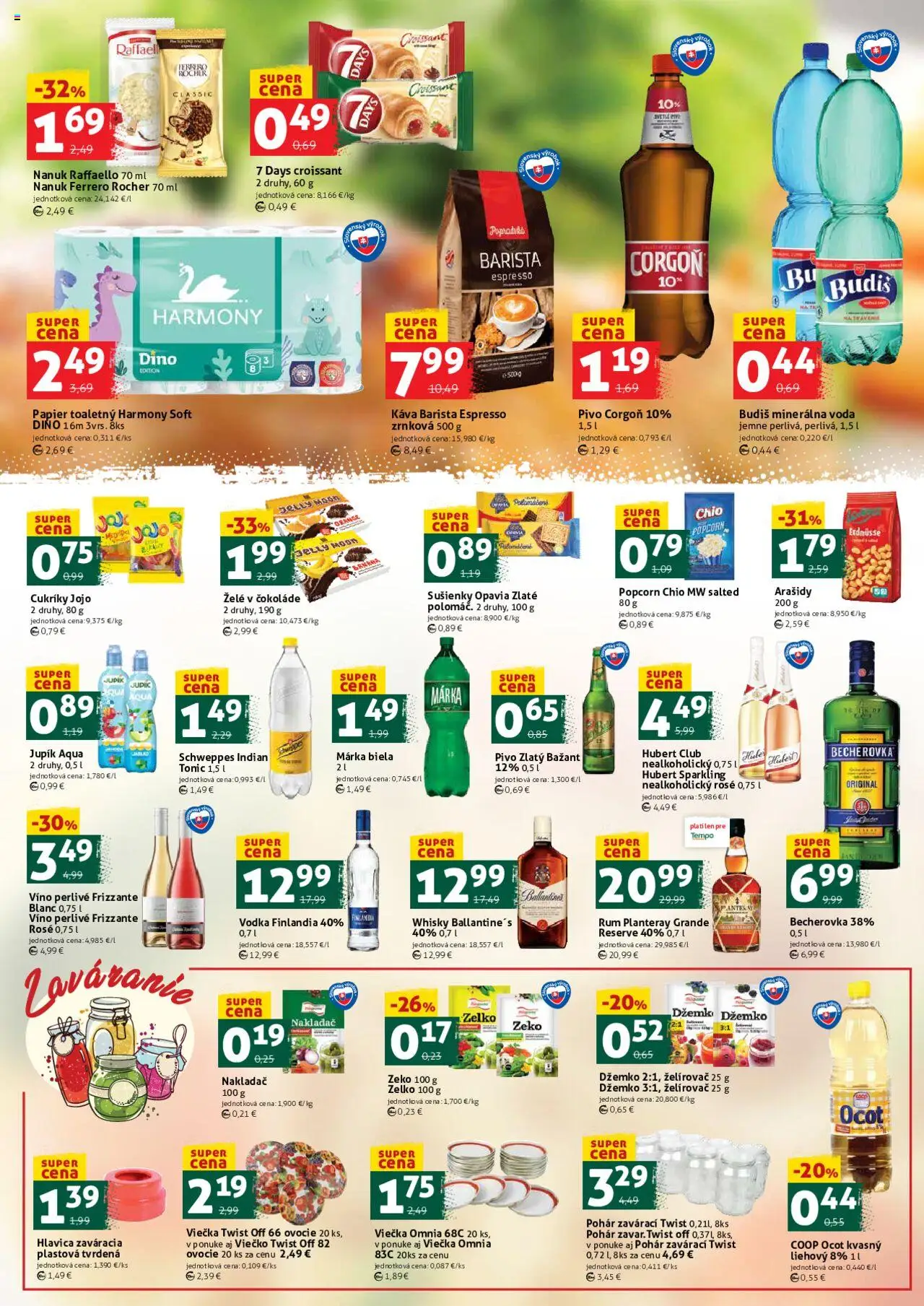 COOP Jednota víkendová ponuka │ platný od 15.08.2025 | Strana: 3 | Produkty: Barista, Zlatý Bažant, Vodka, Minerálna voda