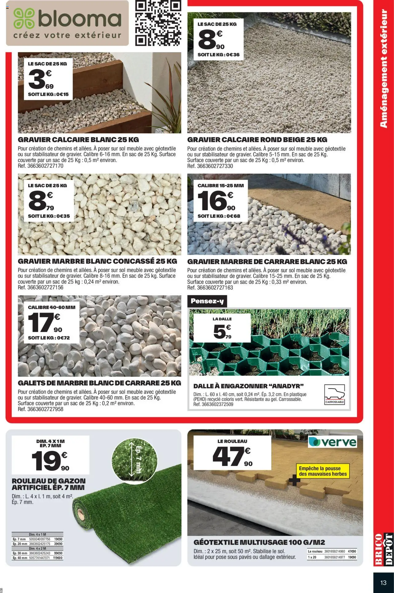  | Page: 13 | Produits: Sac, Gravier, Rouleau, Gazon