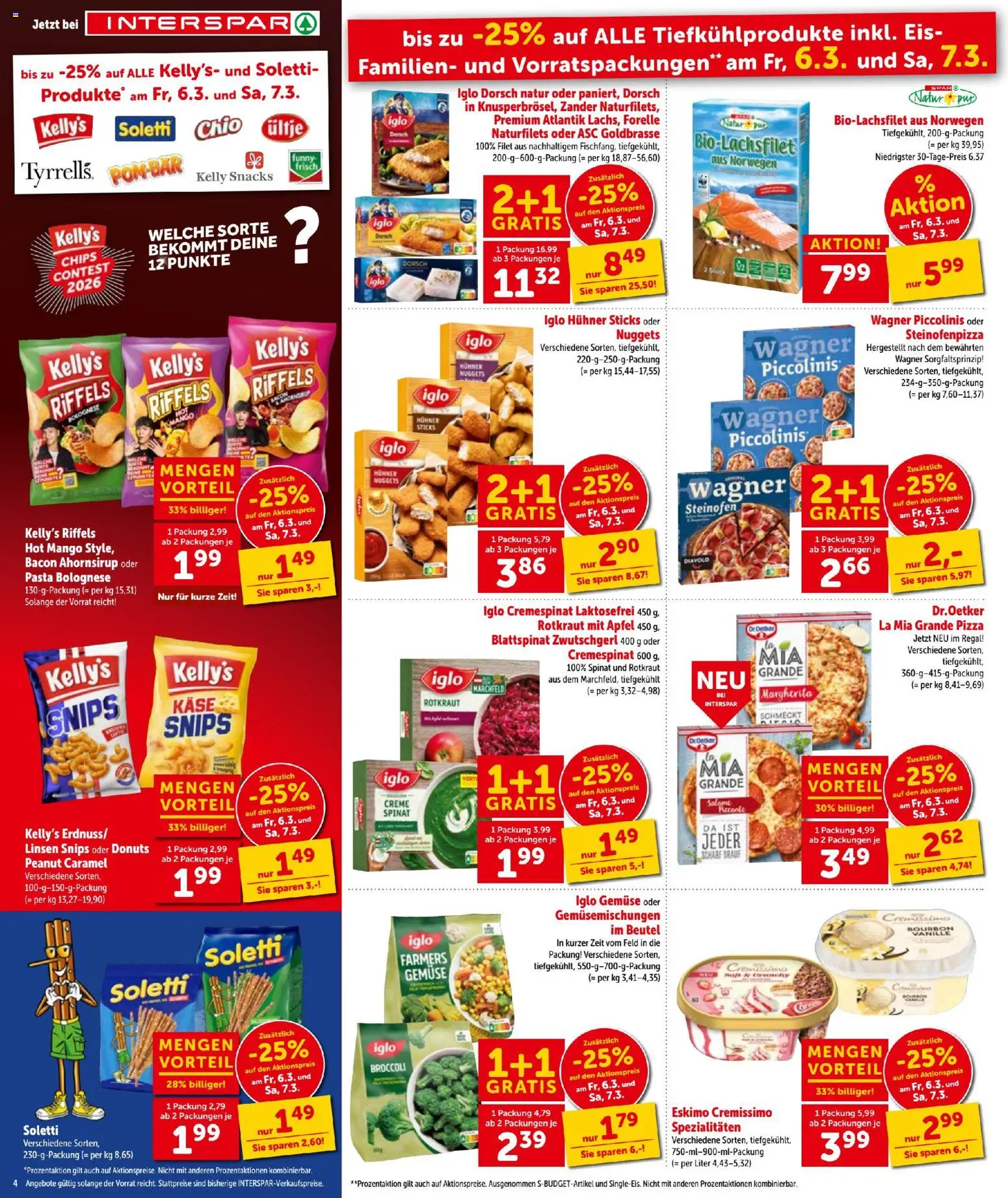 Interspar - Flugblatt gültig ab 05.03.2026 | Seite: 4 | Produkte: Chips, Eis, Gemüse, Äpfel