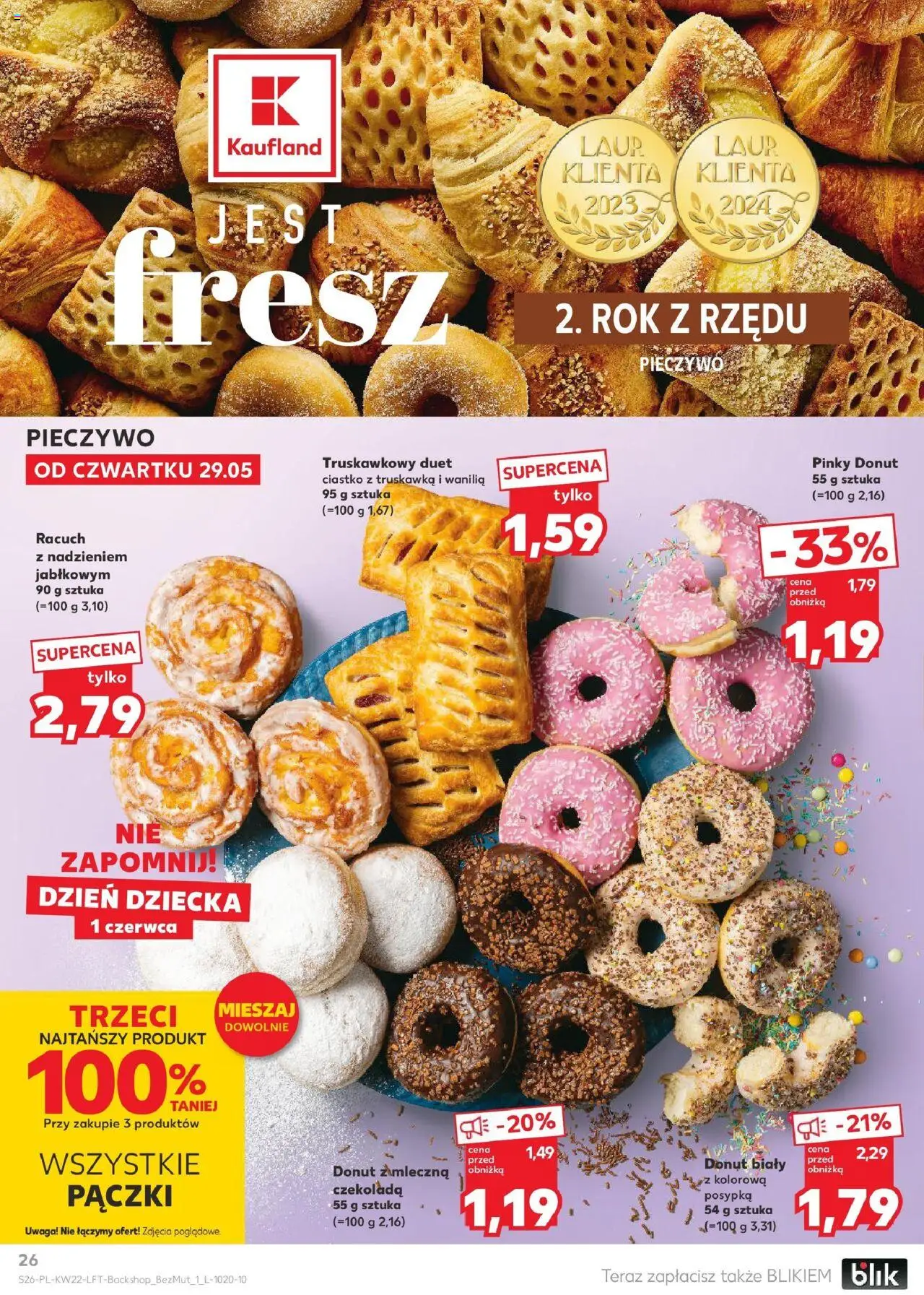 Kaufland gazetka od 29.05.2025 | Strona: 26 | Produkty: Pieczywo, Pączki, Donut, Czekolada