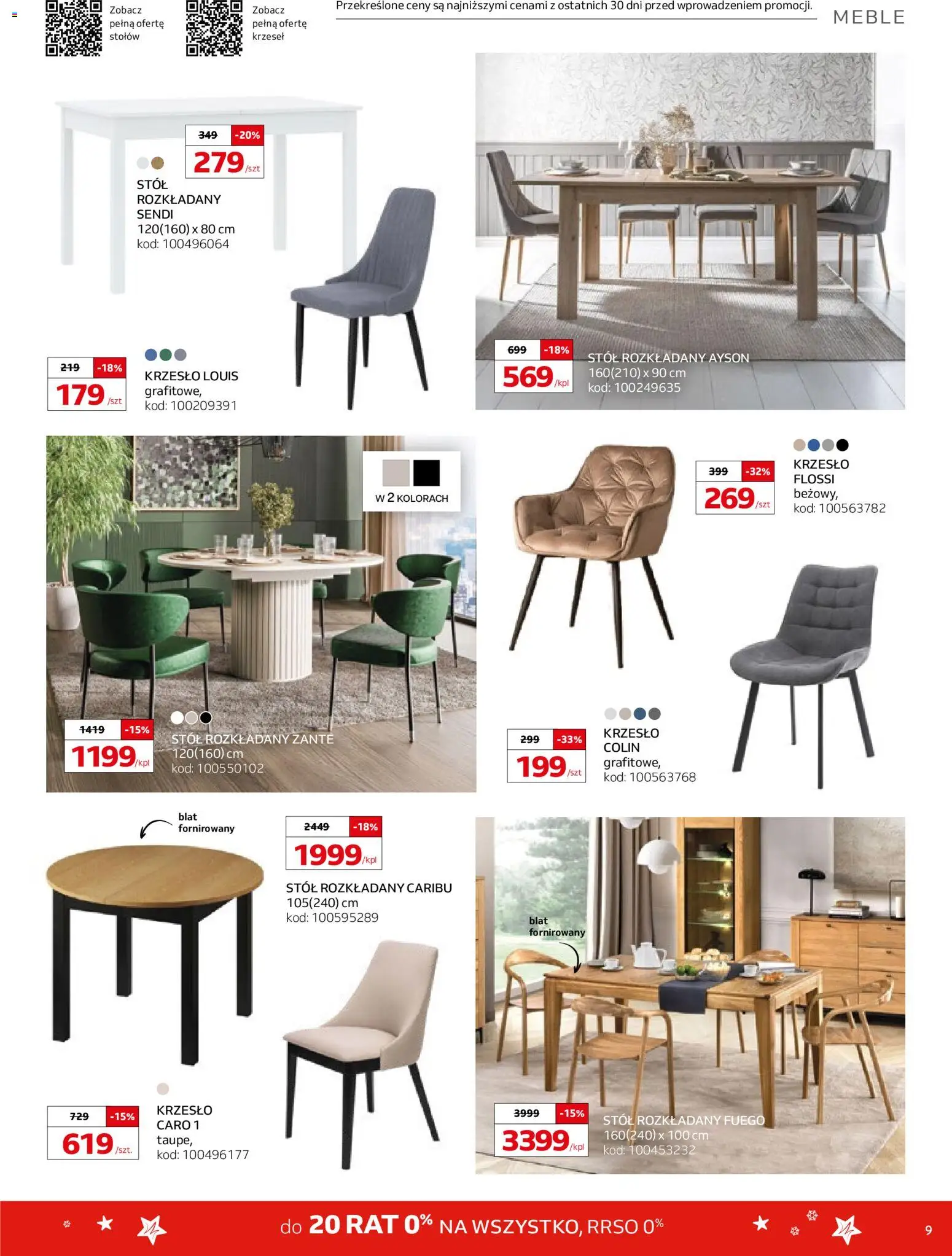 Komfort Gazetka od 03.12.2025 | Strona: 9 | Produkty: Stół, Krzesło