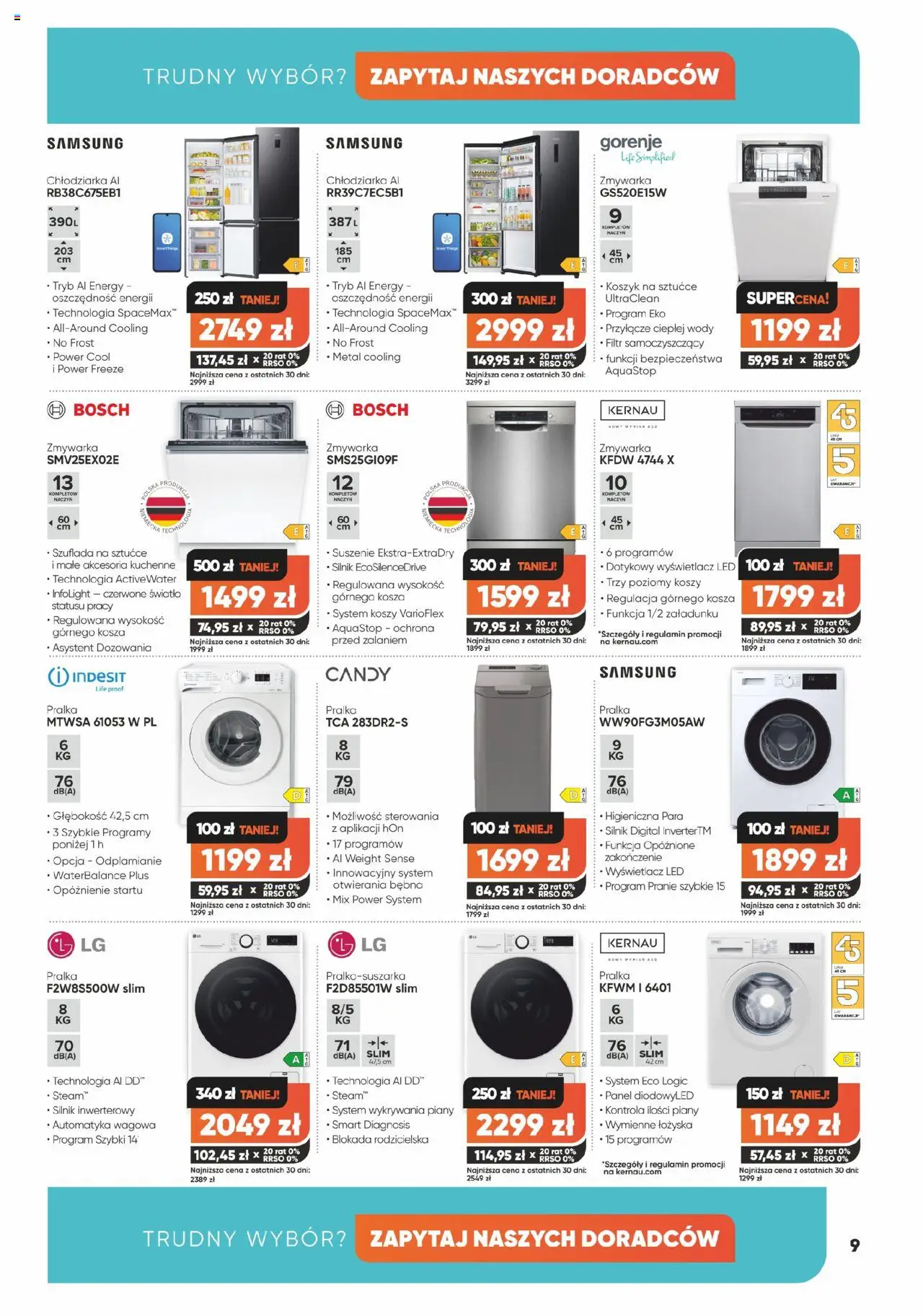 Max elektro Gazetka od 31.07.2025 | Strona: 9 | Produkty: Pralka, Zmywarka, Sztućce