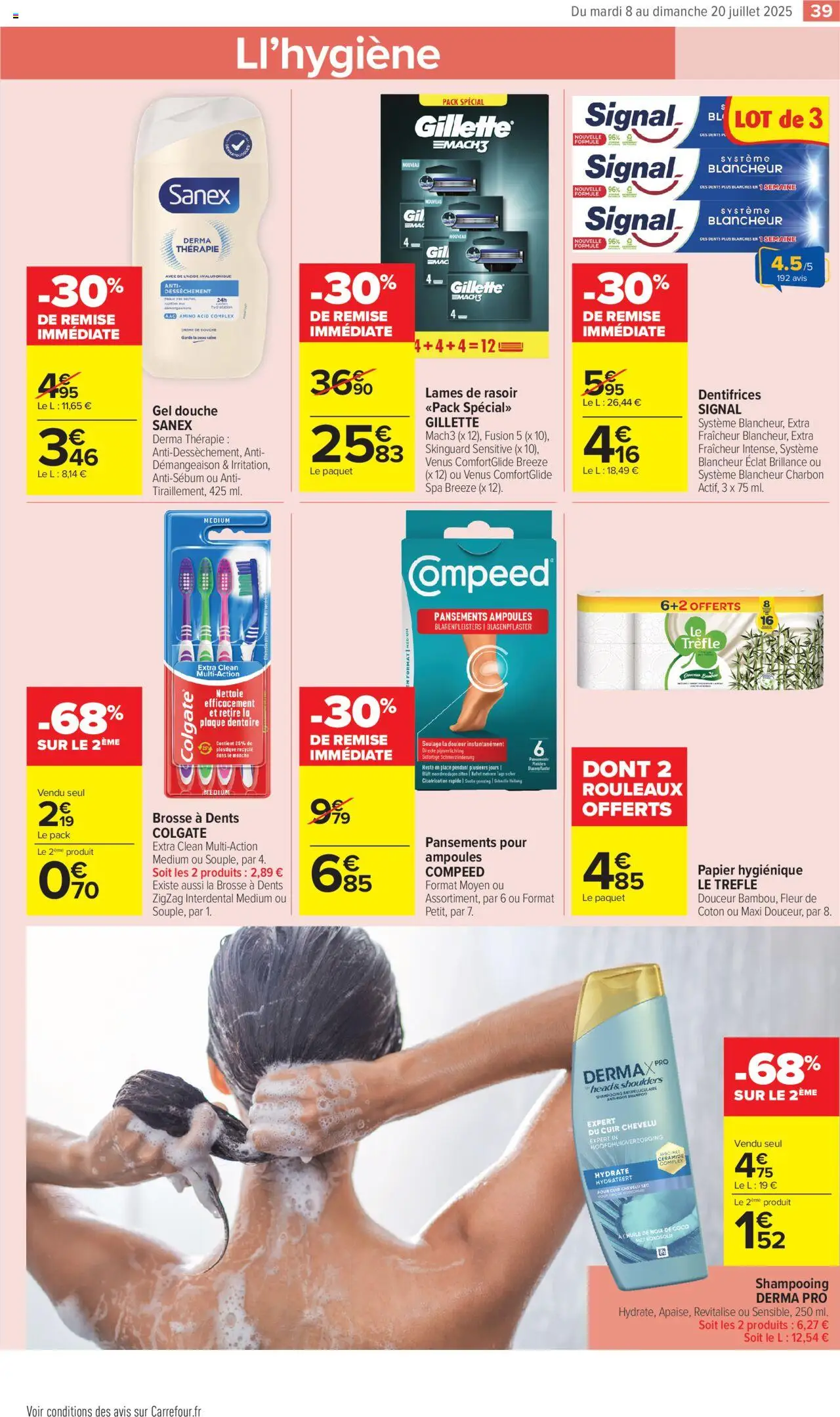  | Page: 43 | Produits: Coton, Shampooing, Brosse à dents, Douche