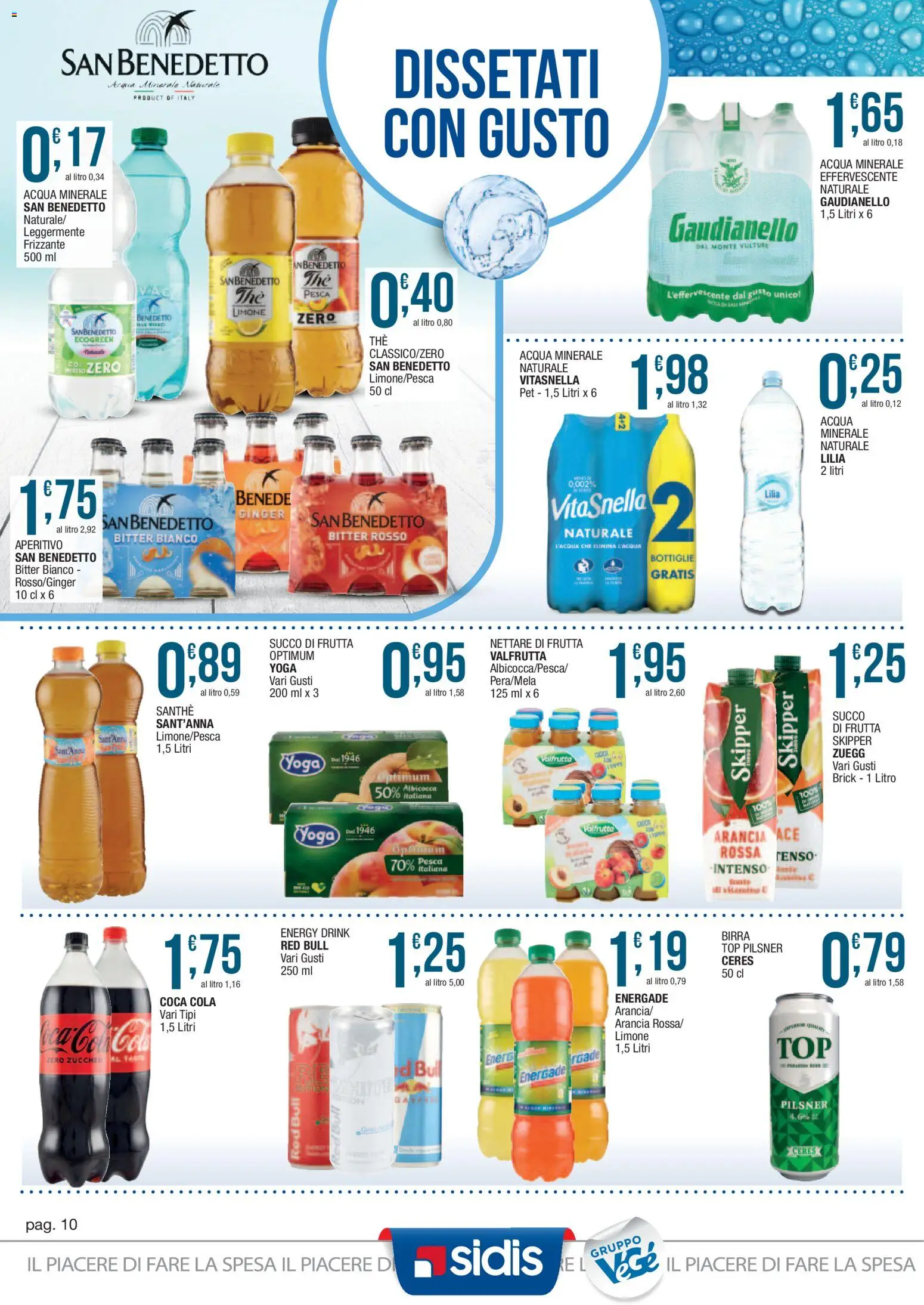 Volantino Sidis del 20.04.2026 | Pagina: 10 | Prodotti: Succo, Acqua, Frutta, Aperitivo