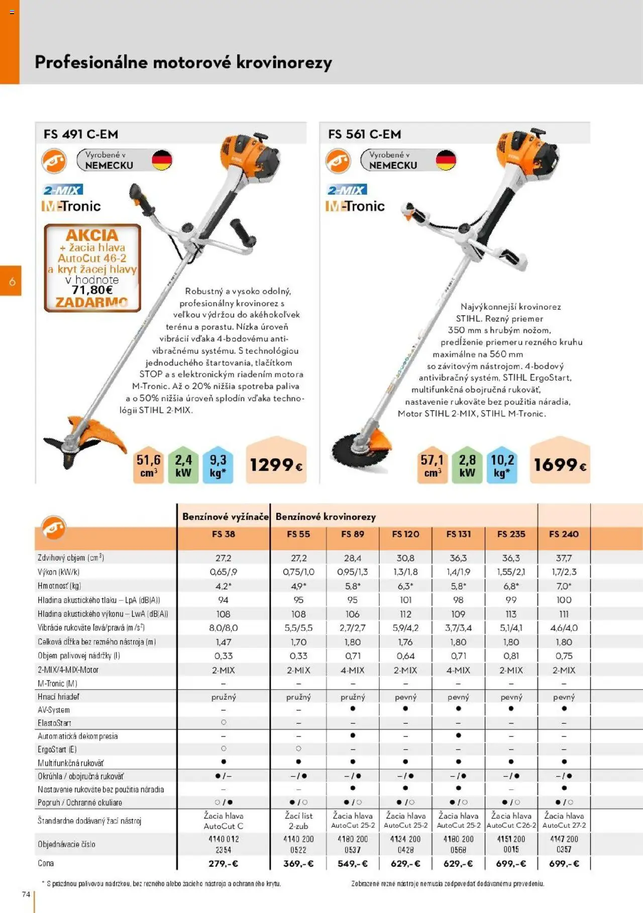 Nové STIHL akcie – leták je platný od 01.04.2025 | Strana: 74 | Produkty: Krovinorez, Vyžínače, Okuliare