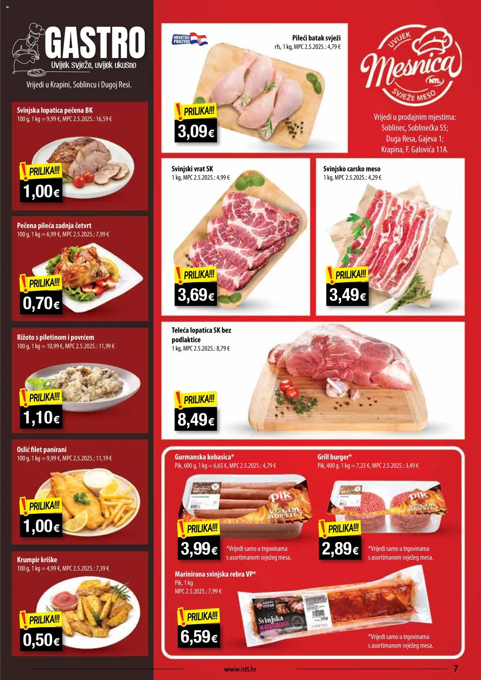 NTL katalog | vrijedi od 22.10.2025 | Stranica: 7 | Proizvodi: Rižoto, Meso, Krumpir, Oslić