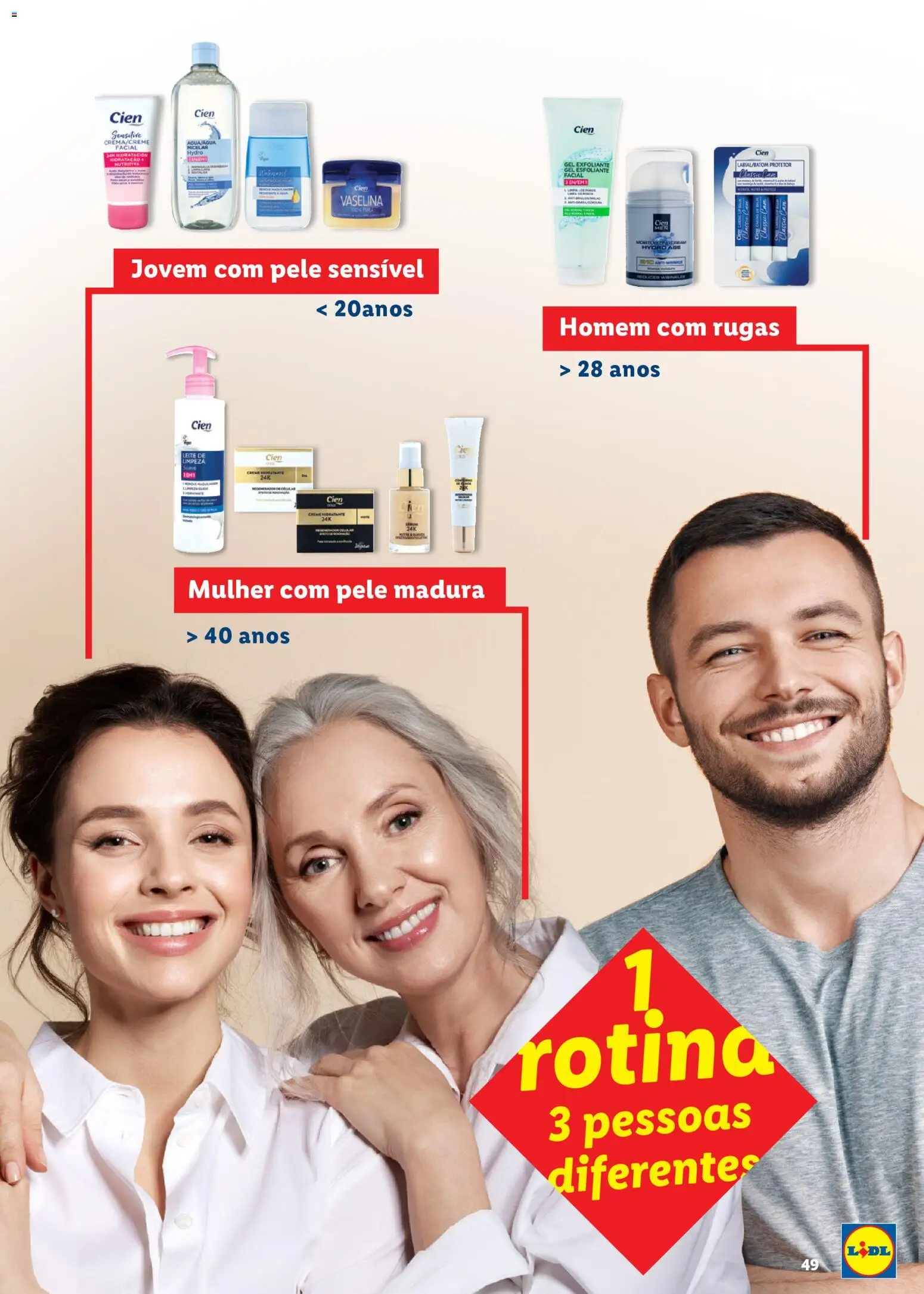 Lidl Beleza Inteligente │ válido de 16.03.2026 | Página: 49 | Produtos: Protetor facial, Leite, Creme