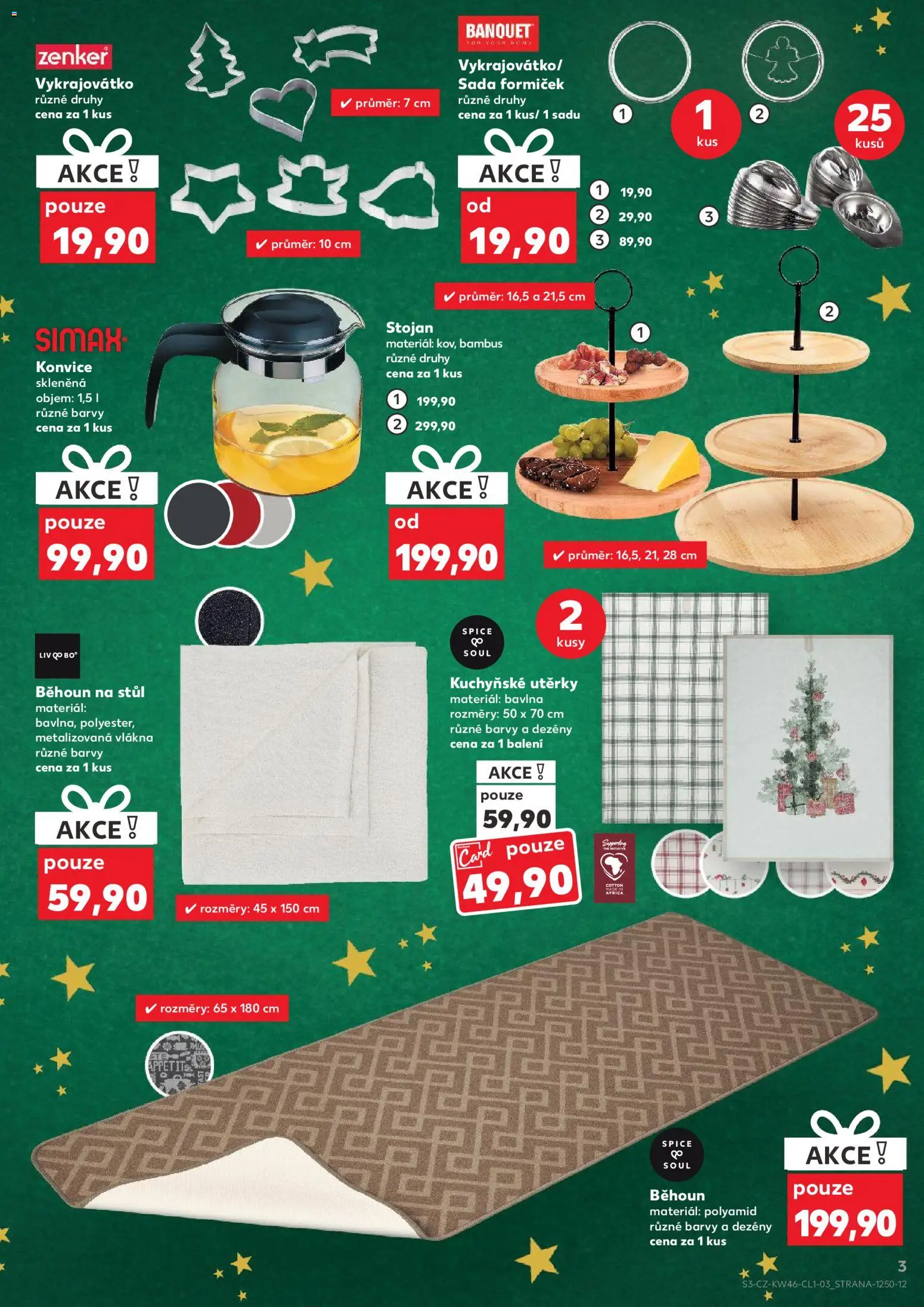 Kaufland leták - Liberec od 12.11.2025 | Strana: 3 | Produkty: Kuchyňské utěrky, Konvice, Běhoun na stůl, Běhoun