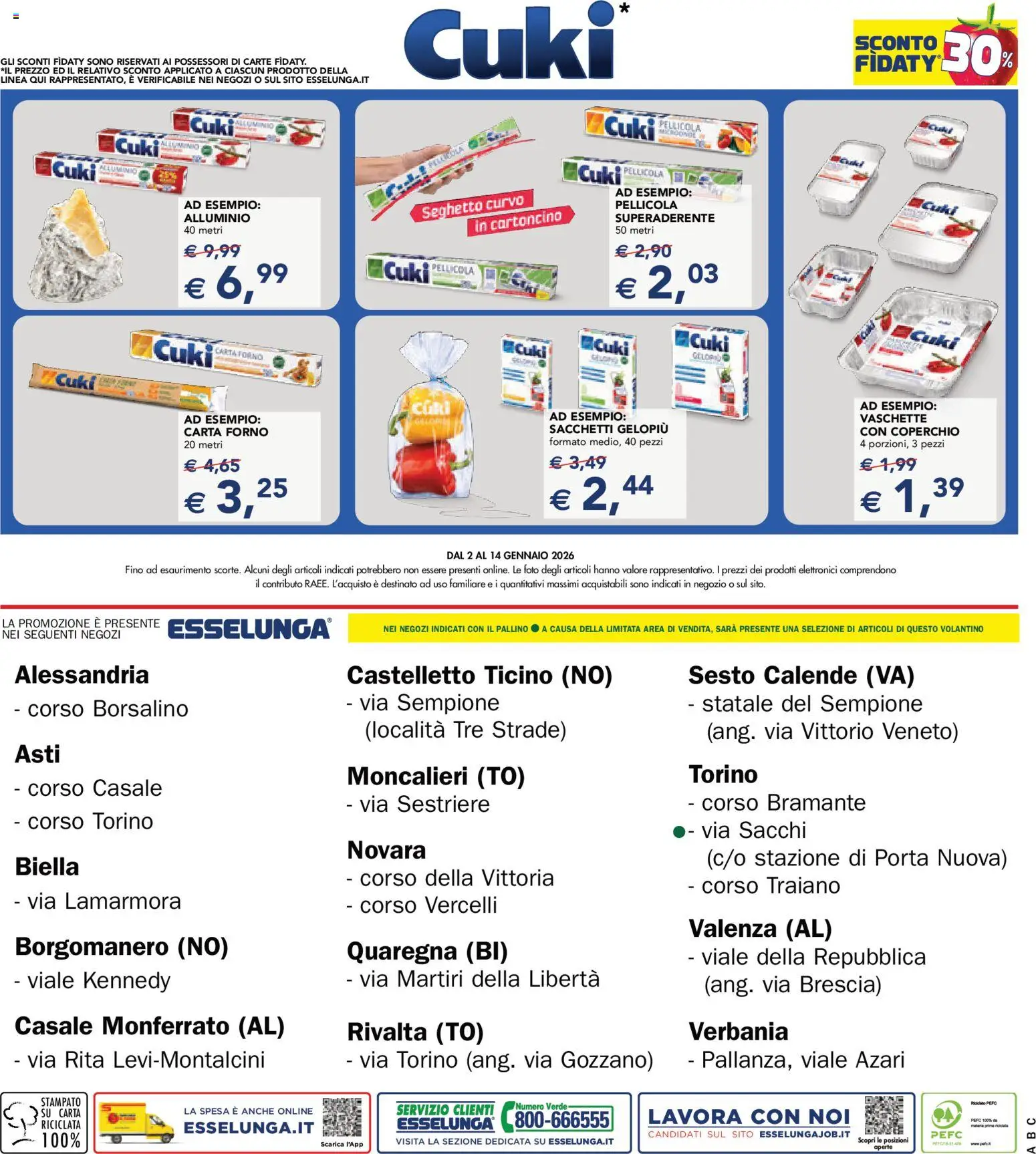 Volantino Esselunga S del 02.01.2026 | Pagina: 24 | Prodotti: Forno, Pellicola, Carta forno, Vaschette