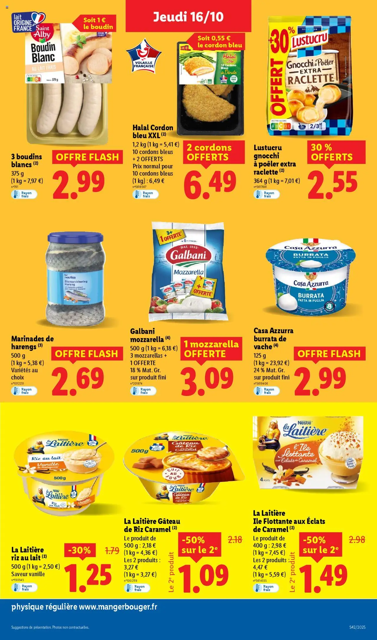 {H1} | Page: 15 | Produits: Volaille, Mozzarella, Lait, Cordon bleu