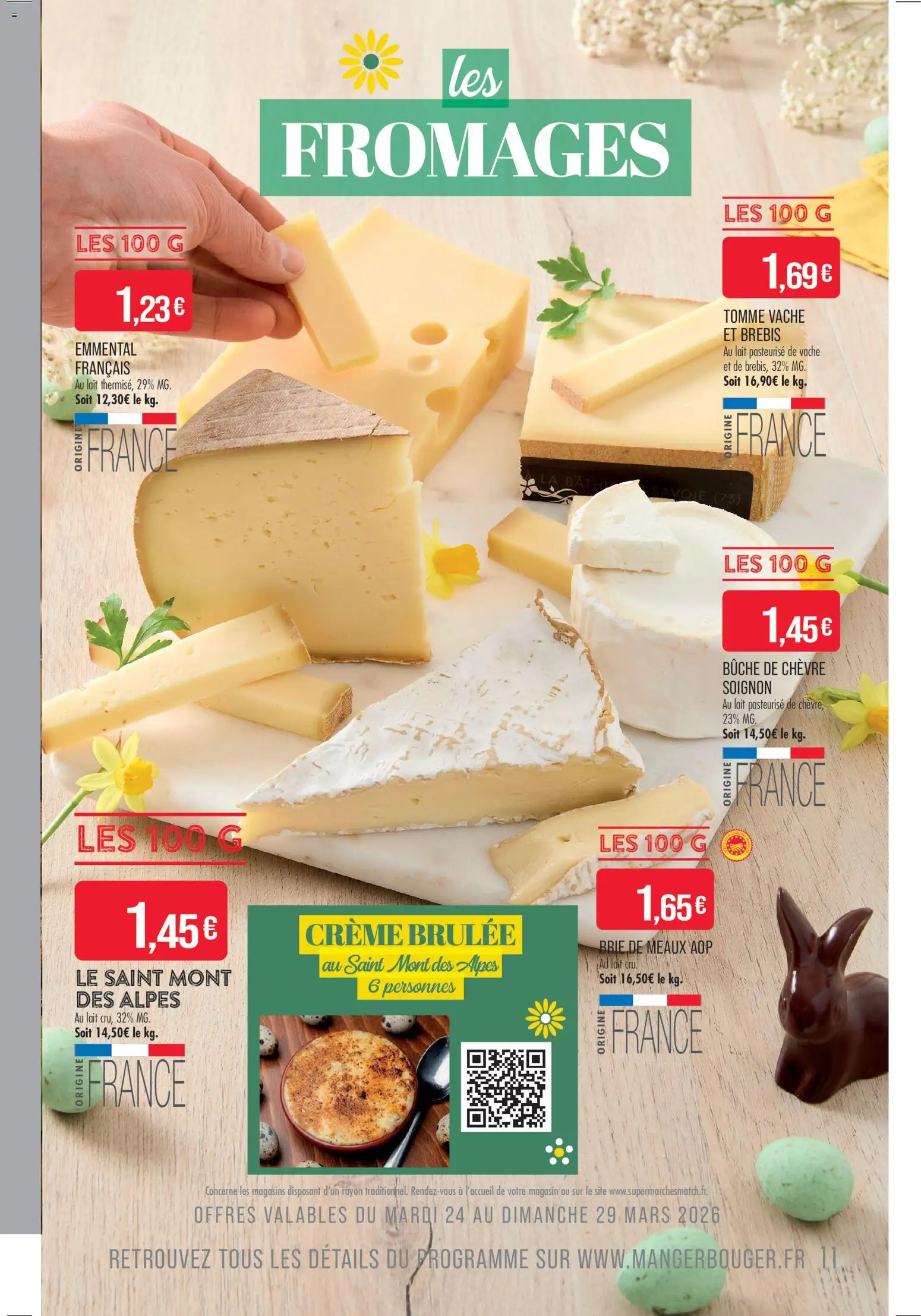 {H1} | Page: 11 | Produits: Emmental, Brie de meaux aop, Brie, Crème