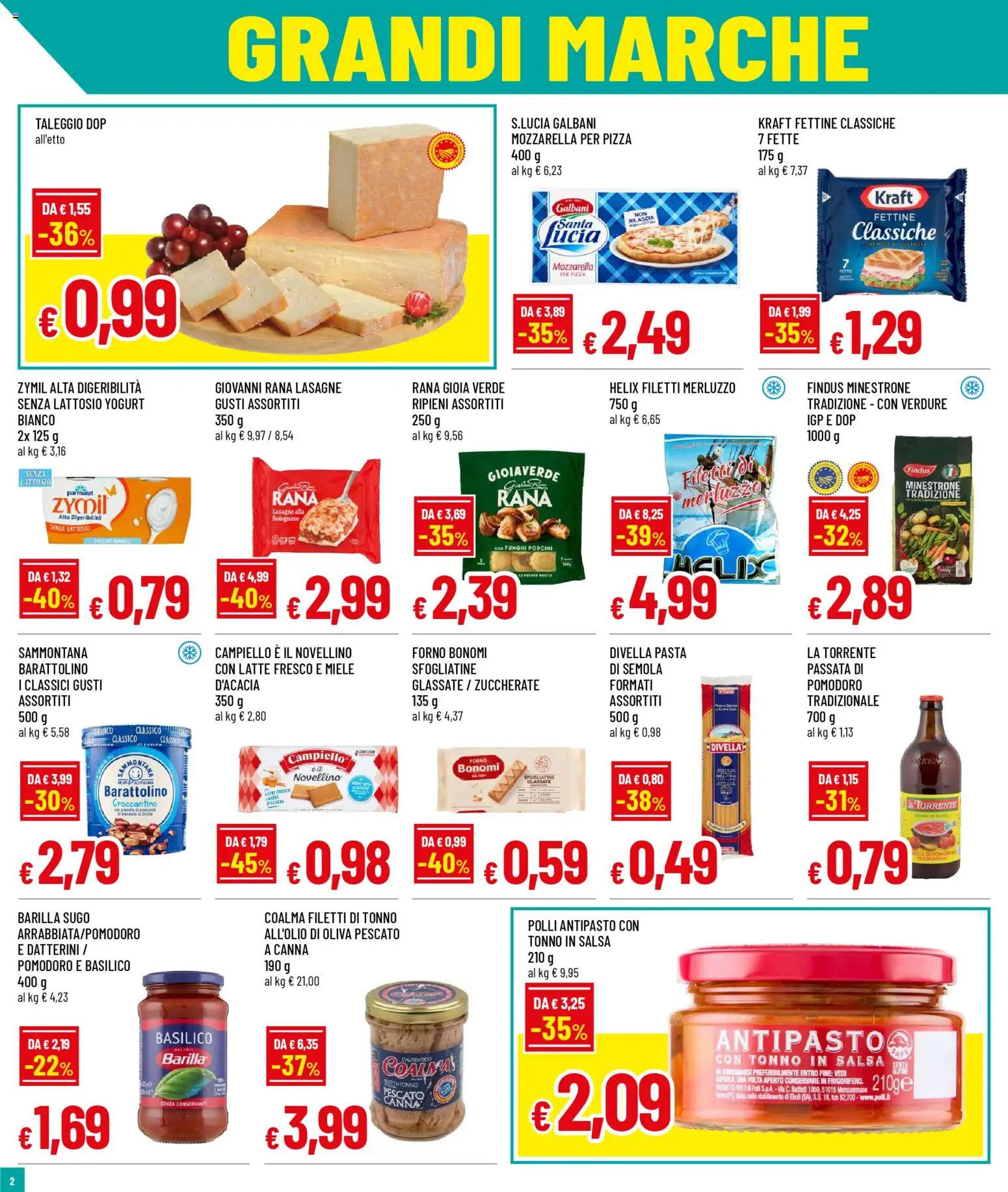 Volantino Galassia del 02.03.2026 | Pagina: 2 | Prodotti: Merluzzo, Basilico, Tonno, Sugo
