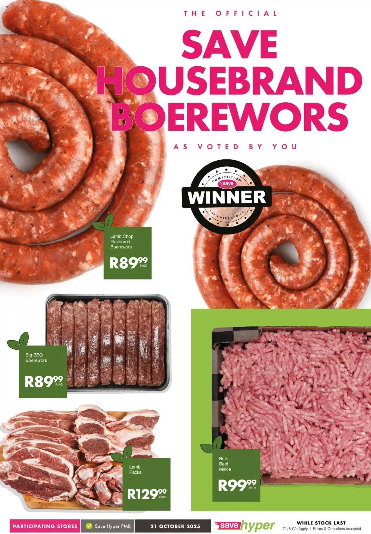 New Save catalogue – valid from 21.10.2025 | Page: 6 | Products: Boerewors, Beef, Stock