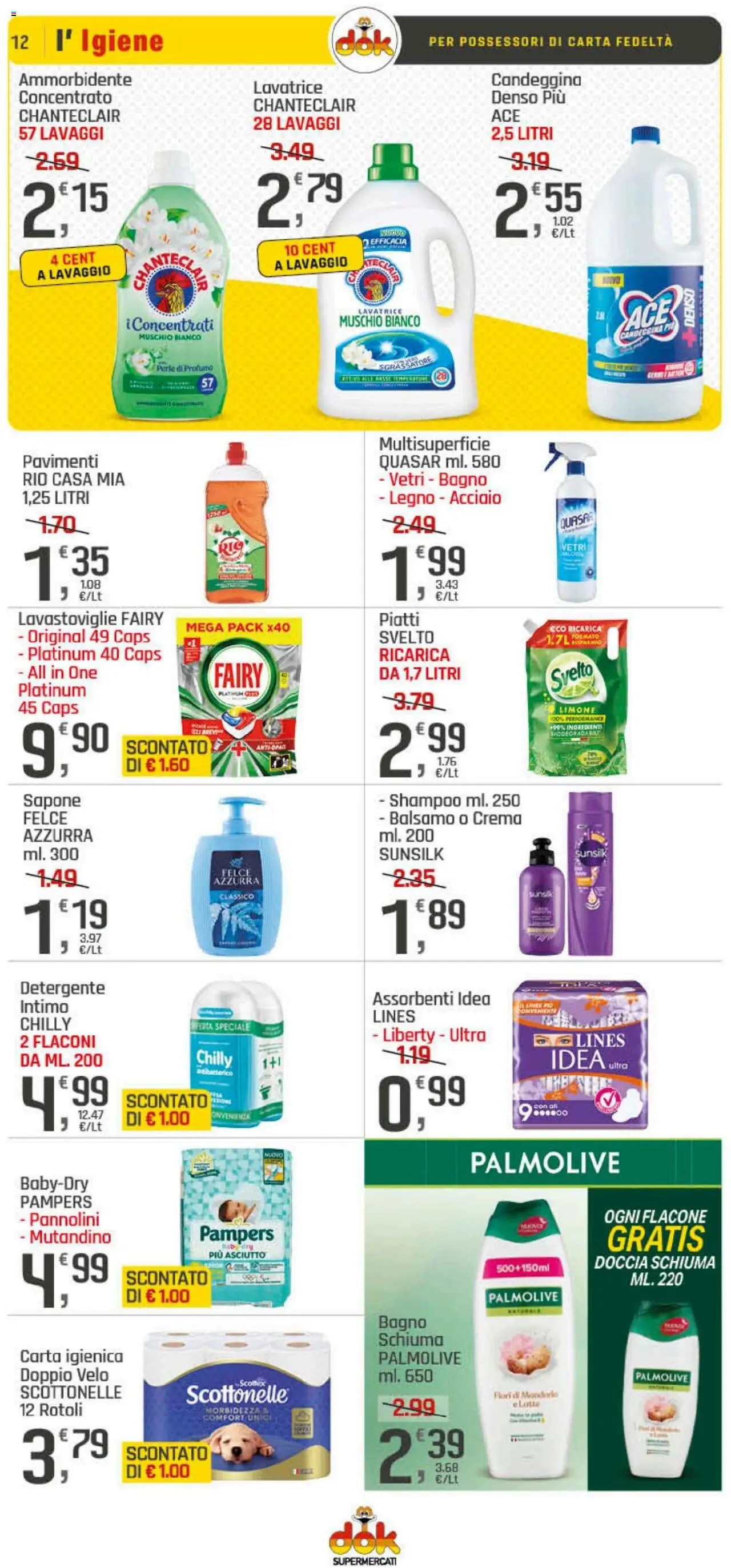 Volantino DOK del 09.10.2025 | Pagina: 12 | Prodotti: Intimo, Sgrassatore, Limone, Bagno