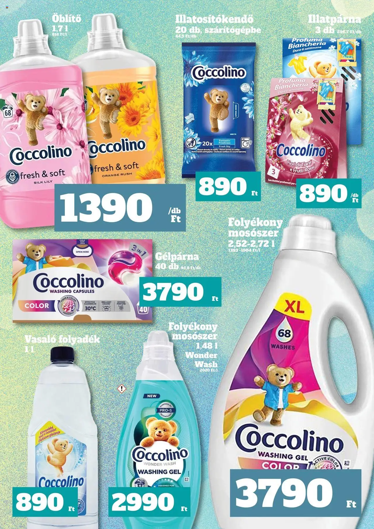 Family Diszkont akciós ujság - amely érvényes a következő dátumtól: 07.08.2025 | Oldal: 19 | Termékek: Coccolino, Vasaló, Folyékony mosószer, Mosószer