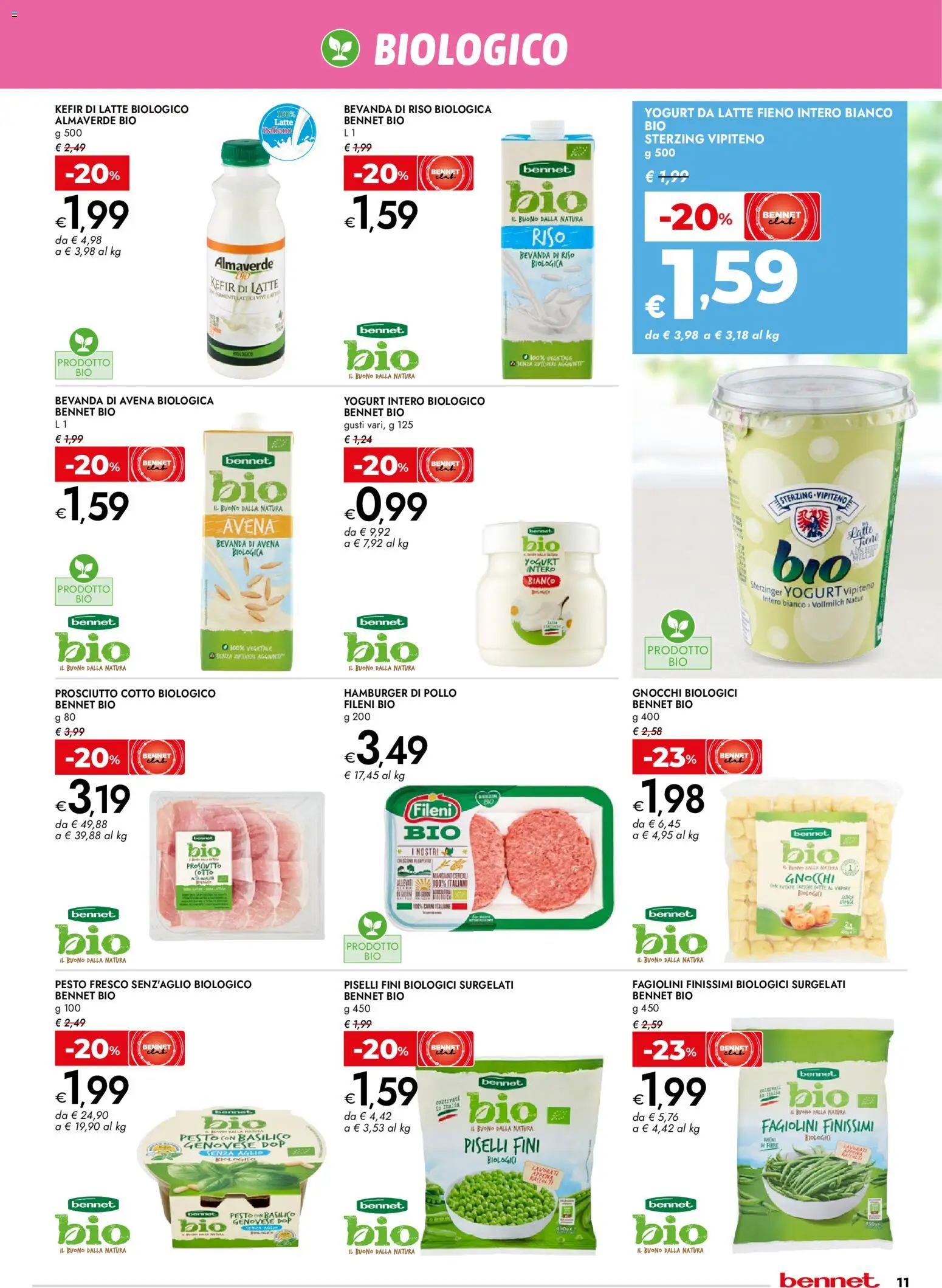 Volantino bennet del 02.04.2026 | Pagina: 11 | Prodotti: Prosciutto Cotto, Riso, Prosciutto, Basilico