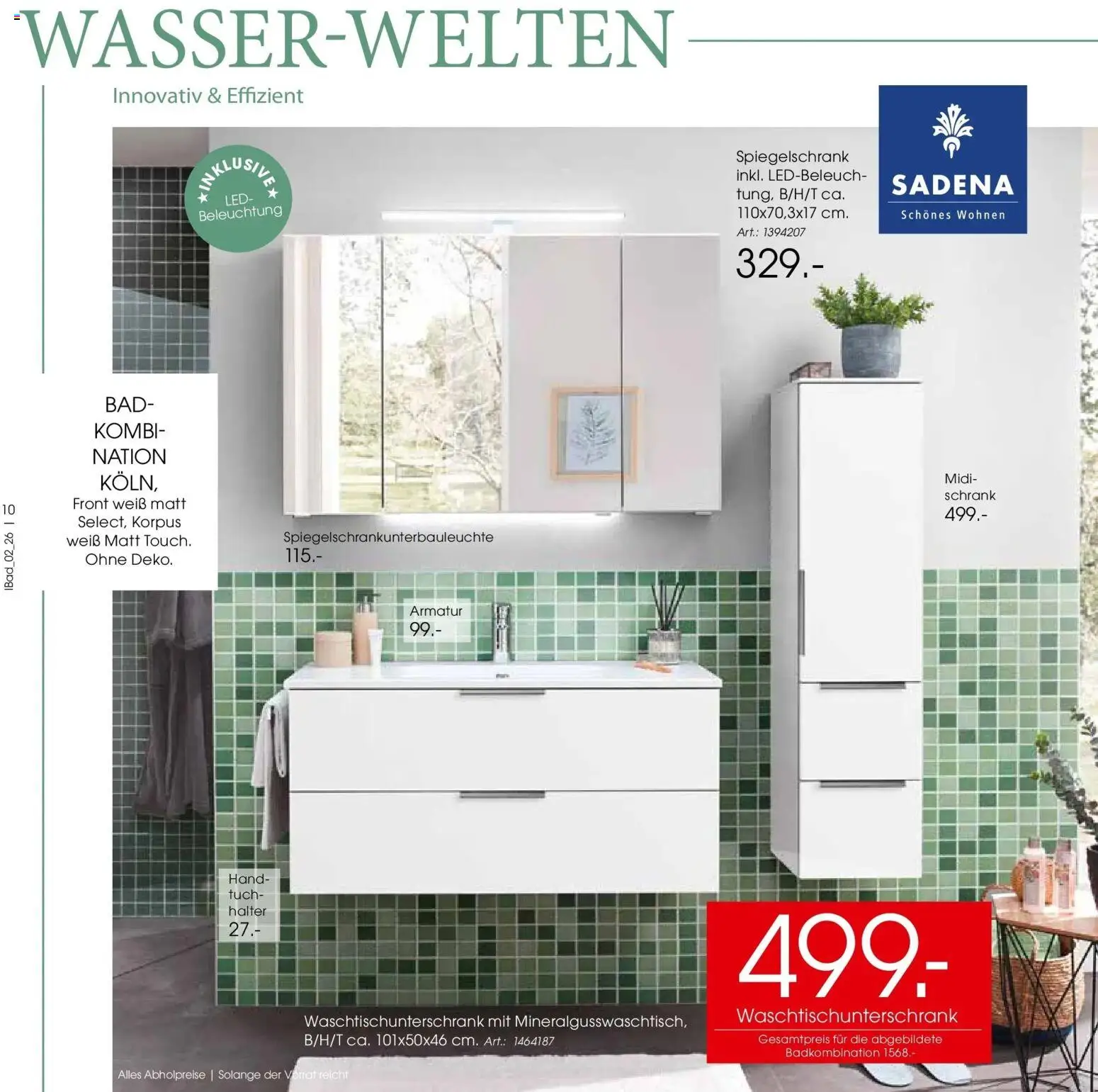 Zurbrüggen - Zurbrüggen: Bad Spezial – gültig ab 22.03.2026 | Seite: 10 | Produkte: Schrank, Bad, Armatur, Spiegelschrank