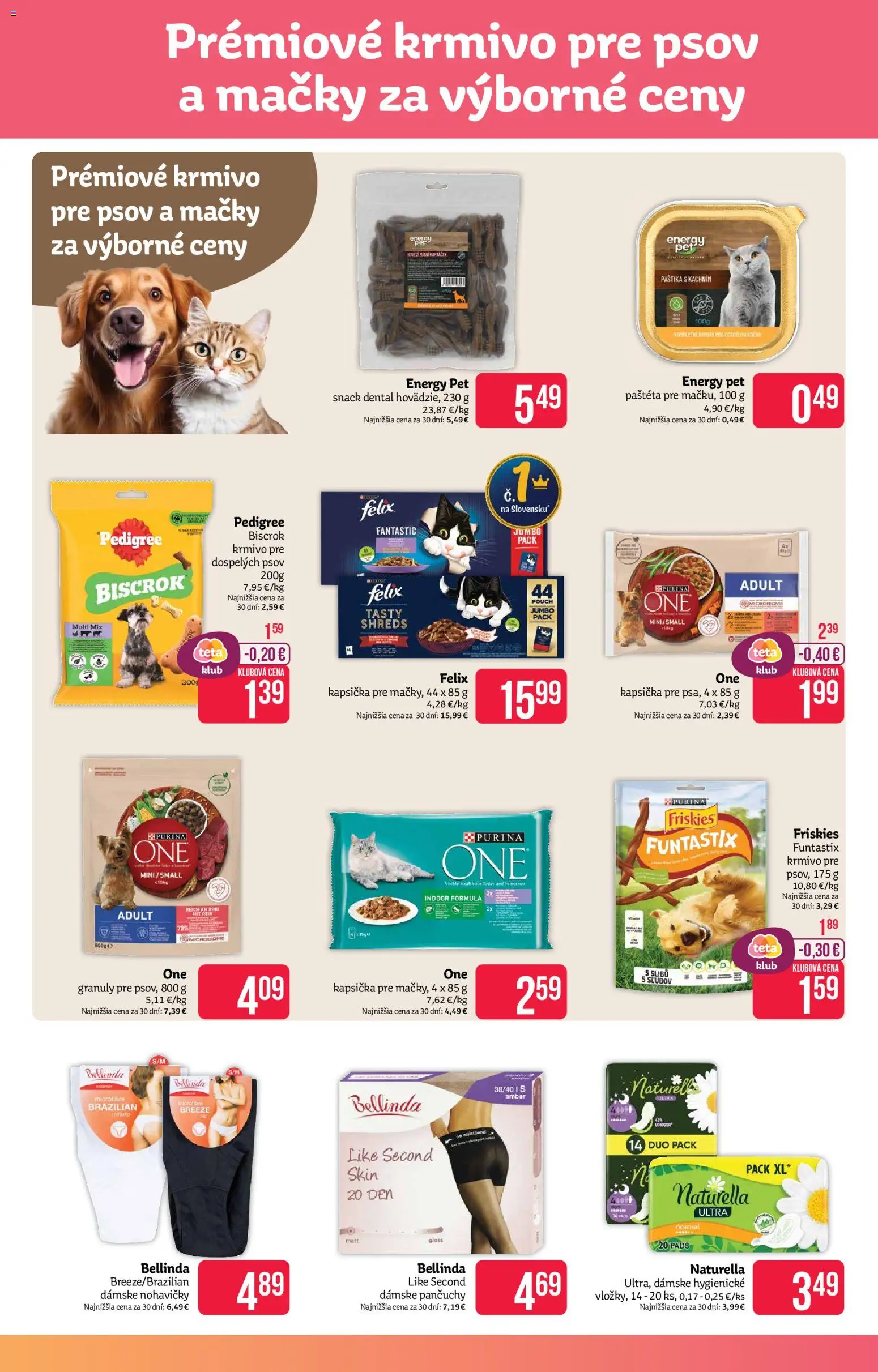 Nové Teta drogerie akcie – leták je platný od 27.04.2026 | Strana: 13 | Produkty: Felix, Friskies, Nohavičky