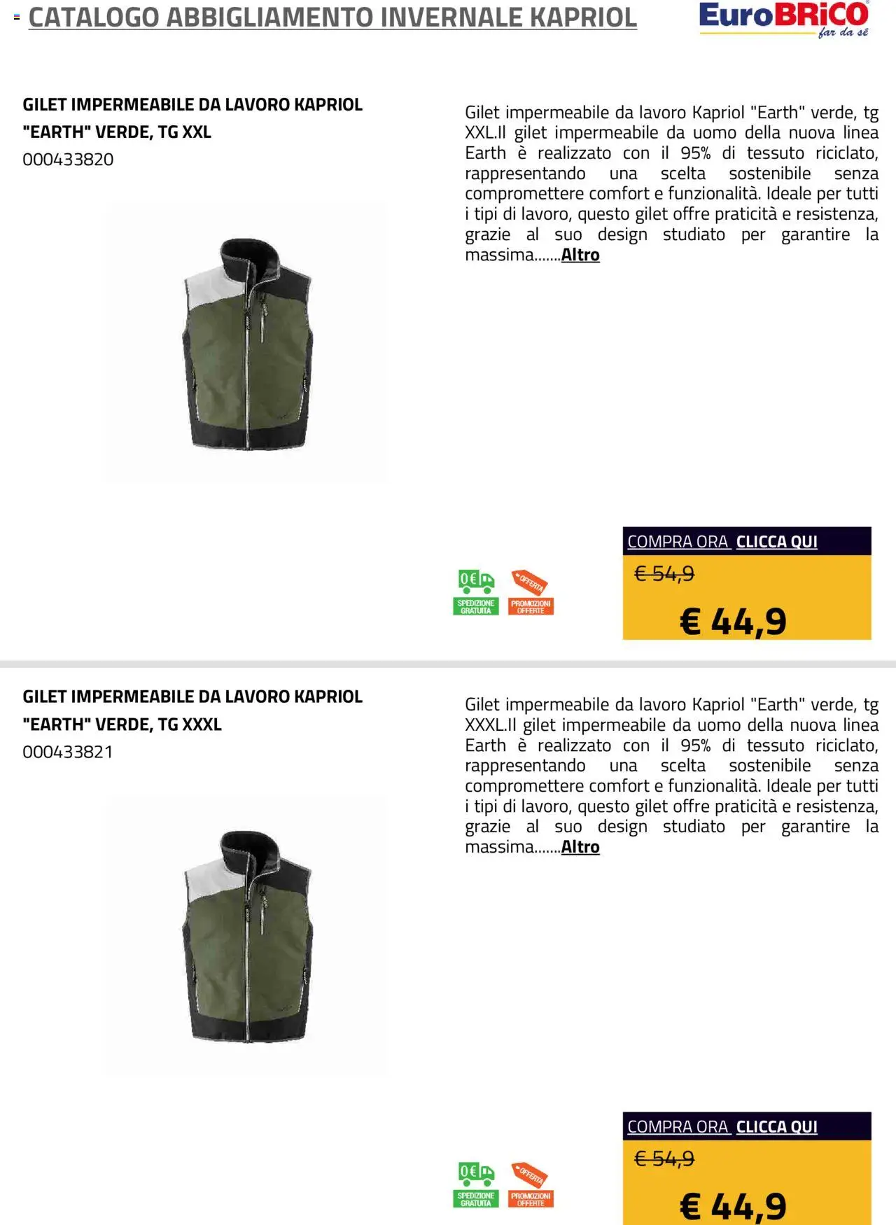 Volantino Eurobrico del 23.07.2025 | Pagina: 19 | Prodotti: Gilet