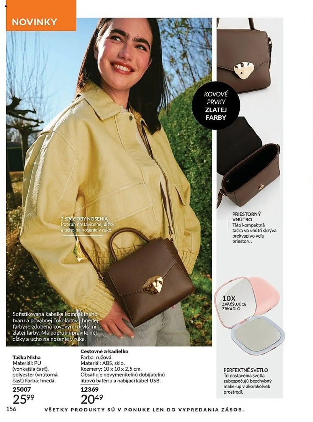 Nové Avon akcie – leták je platný od 01.10.2025 | Strana: 156 | Produkty: Zrkadlo, Svetlo, Taška