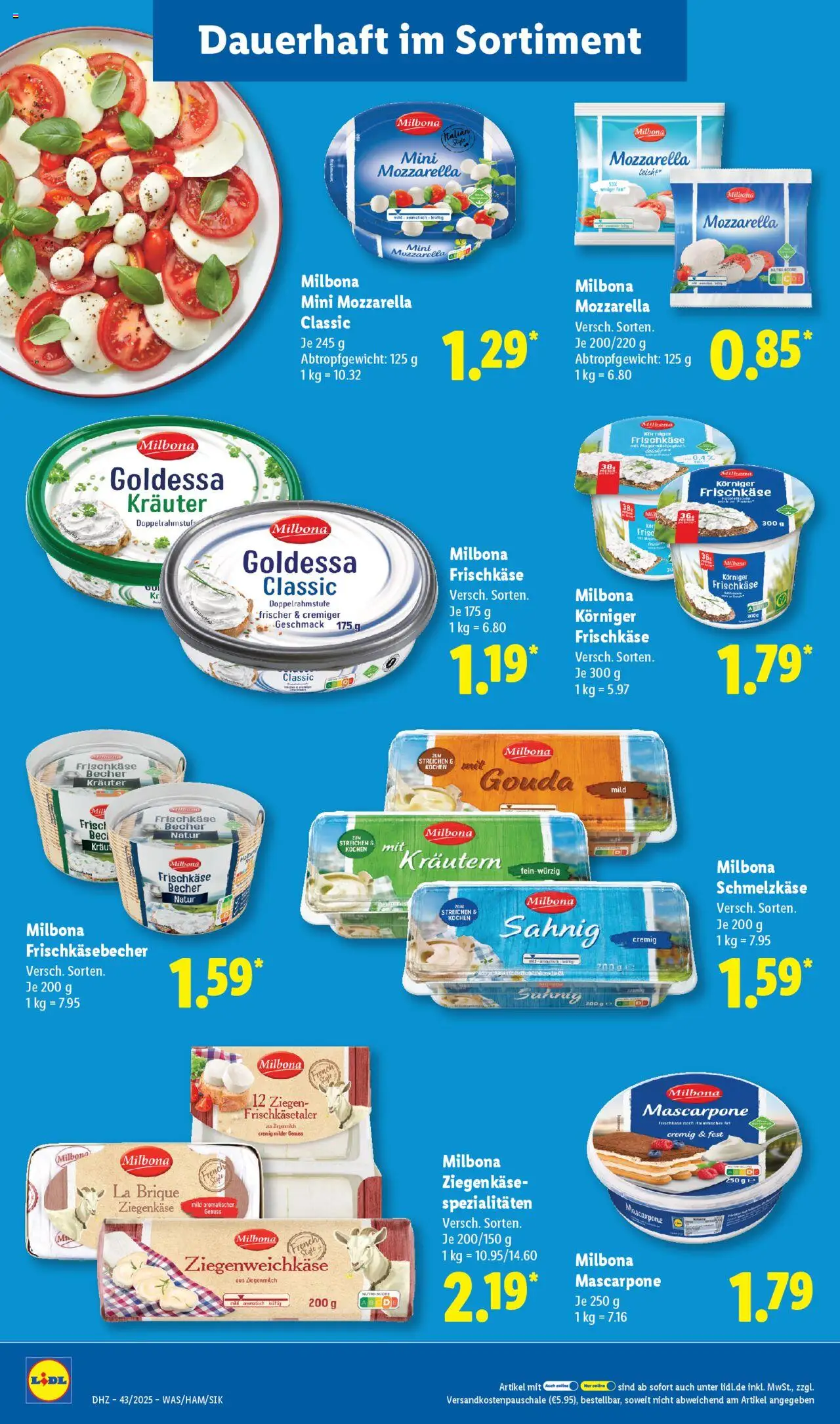 Lidl Prospekt Lüchow – gültig ab 20.10.2025 | Seite: 12 | Produkte: Mozzarella, Ziegenkäse, Kraut, Frischkase