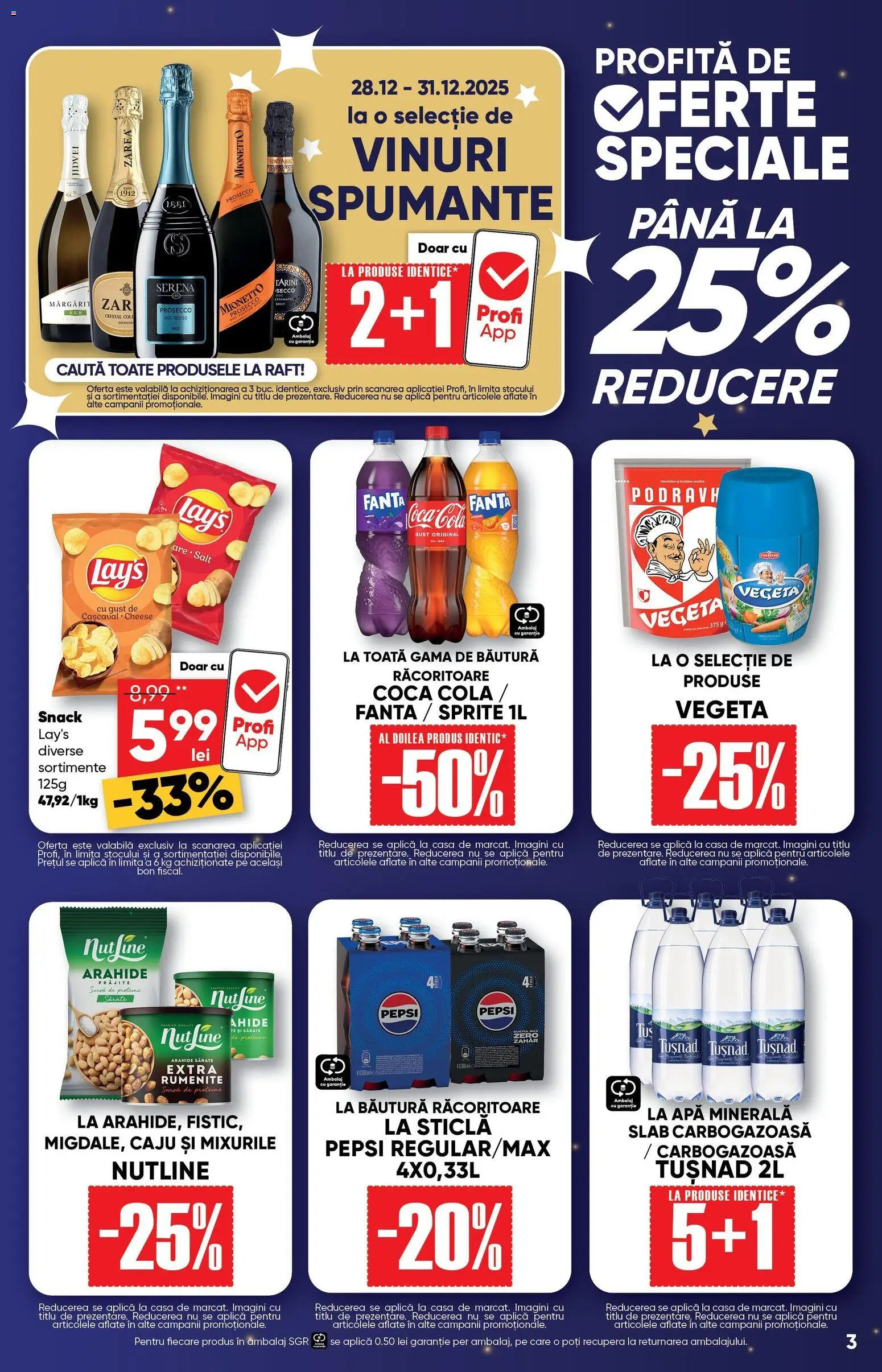 Noul catalog Profi – valabil de la 26.12.2025 | Pagină: 3 | Produse: Arahide, Amerikan servis, Caju, Apă