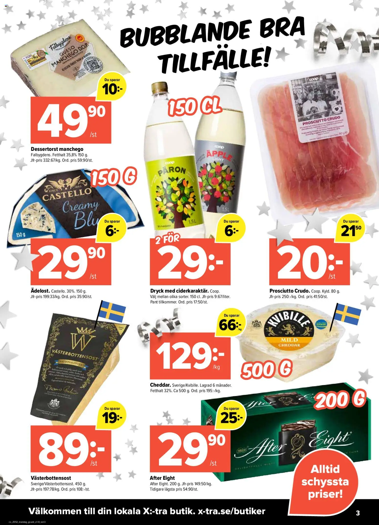 Coop X:-TRA reklamblad aktuell från 27.12.2025 | Sida: 3 | Produkter: Cheddar, Äpple
