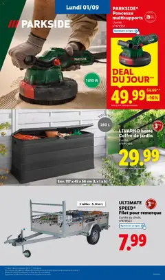  | Page: 64 | Produits: Ponceuse, Remorque, Coffre de jardin