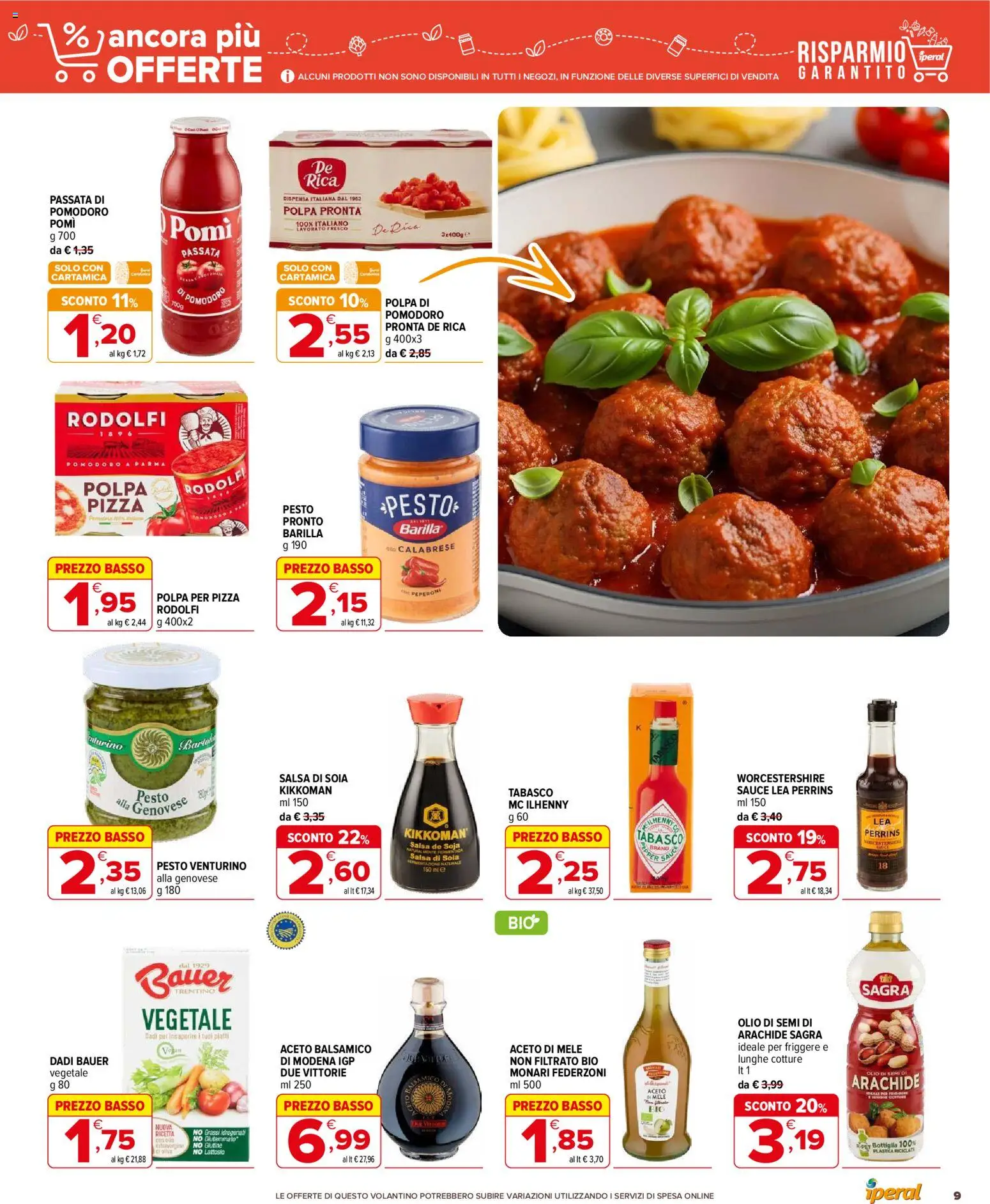 Volantino Iperal del 27.11.2025 | Pagina: 9 | Prodotti: Pizza, Peperoni, Olio, Aceto