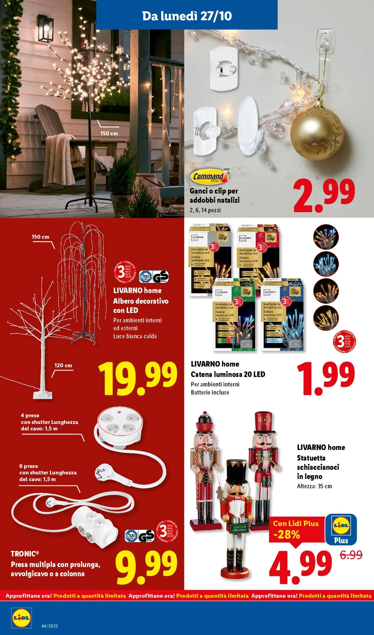 Volantino Lidl del 27.10.2025 | Pagina: 34 | Prodotti: Presa multipla, Cavo, Presa, Batterie
