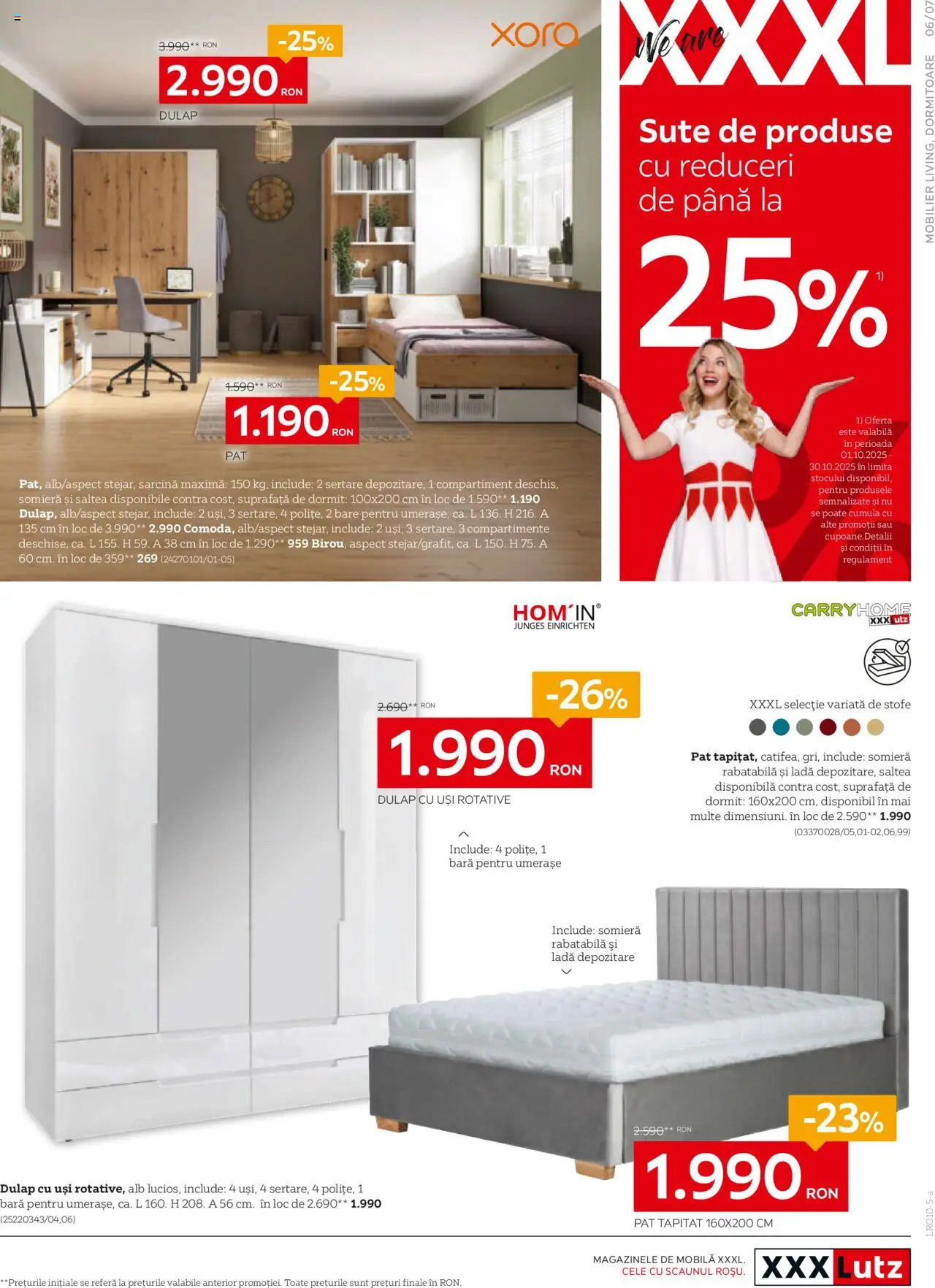 Noul catalog XXXLutz – valabil de la 06.10.2025 | Pagină: 7 | Produse: Pat, Saltea