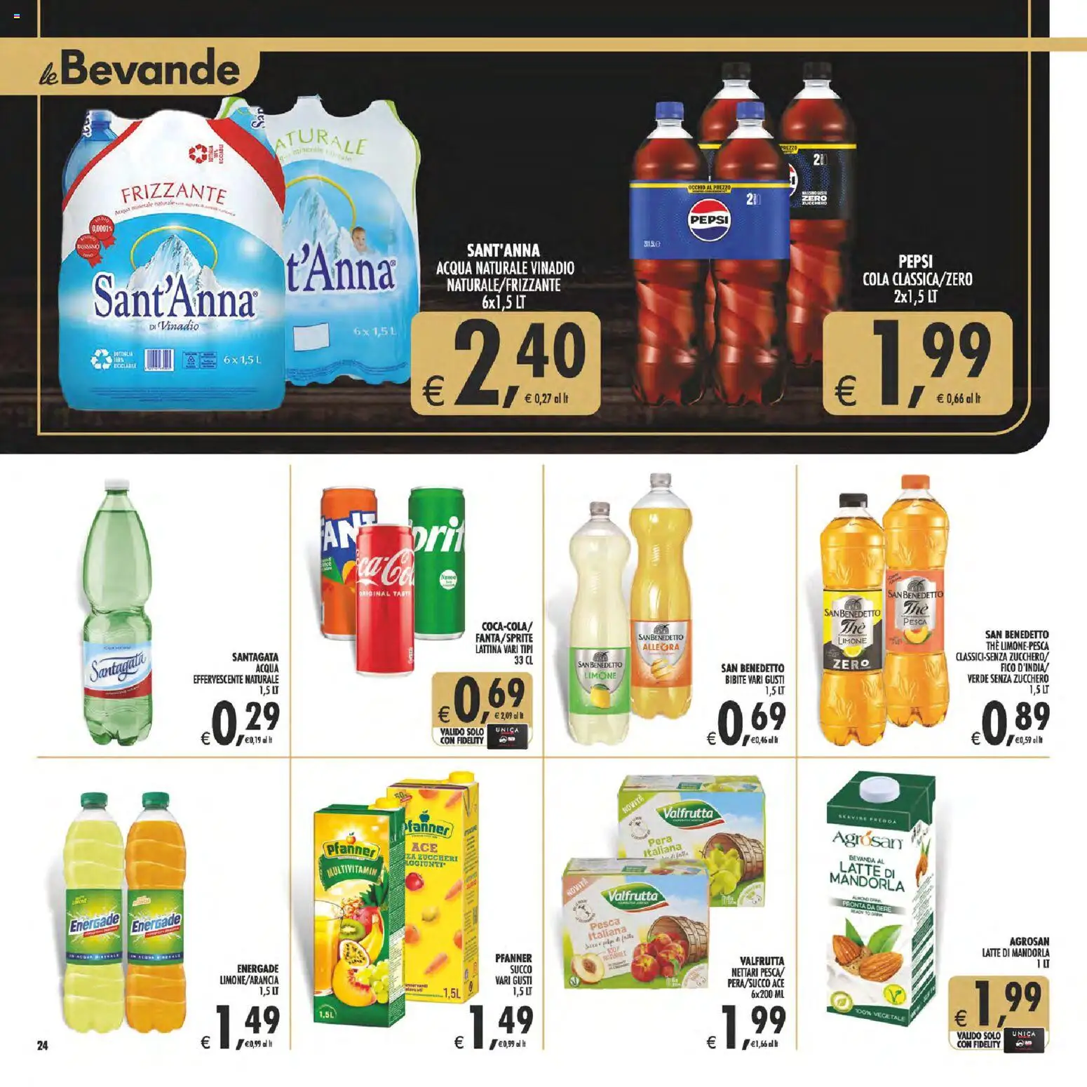 Volantino Decò del 17.04.2026 | Pagina: 24 | Prodotti: Succo, Tè, Pesca, Pepsi