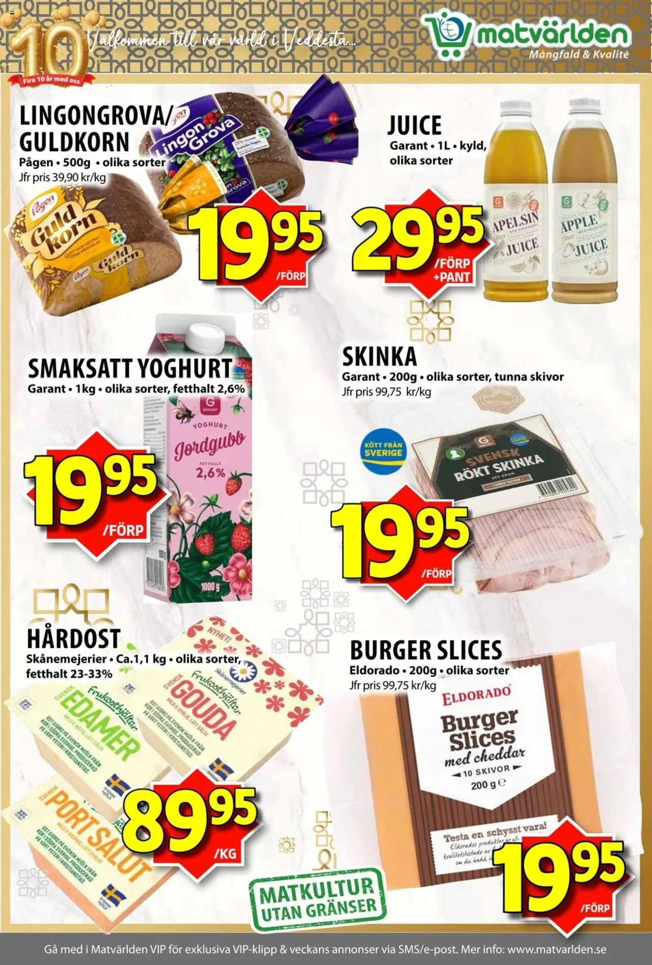 Matvärlden reklamblad aktuell från 20.10.2025 | Sida: 5 | Produkter: Yoghurt, Skinka, Juice, Äpple