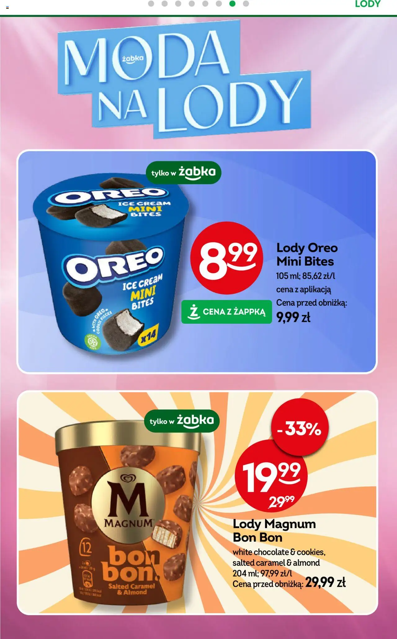 Żabka Gazetka od 10.09.2025 | Strona: 50 | Produkty: Lody Magnum, Lody