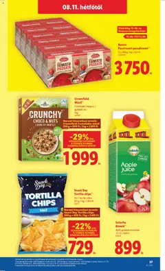 Lidl akciós ujság - amely érvényes a következő dátumtól: 07.08.2025 | Oldal: 57 | Termékek: Chips, Müzli, Paradicsom, Vegán